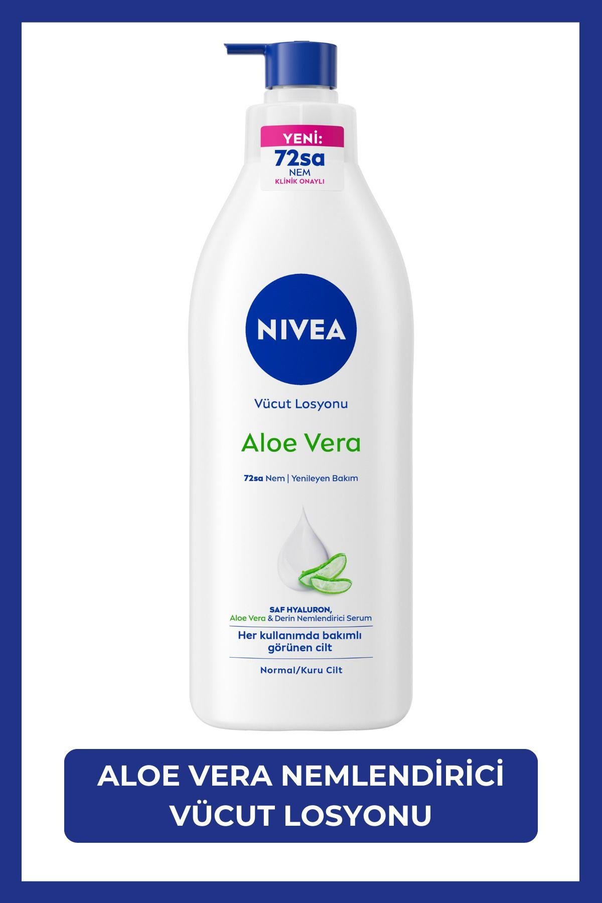 NIVEA Aloe Vera Derinlemesine Nemlendirici Serum Vücut Losyonu 400ml, Kuru Ciltler, Hızlı Ferahlatıcı