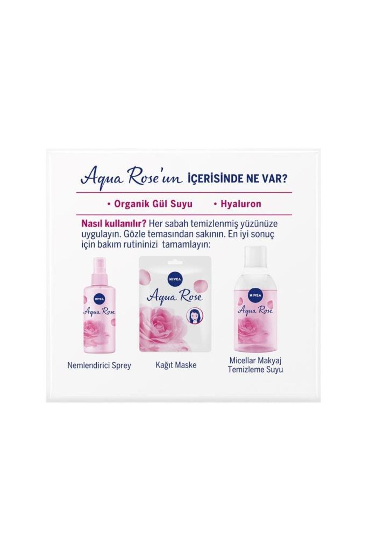 NIVEA Aqua Rose Organik Gül Suyu Nemlendirici Jel Krem 50ml, 48 Saat Yoğun Nemlendirici, Aydınlık Cilt