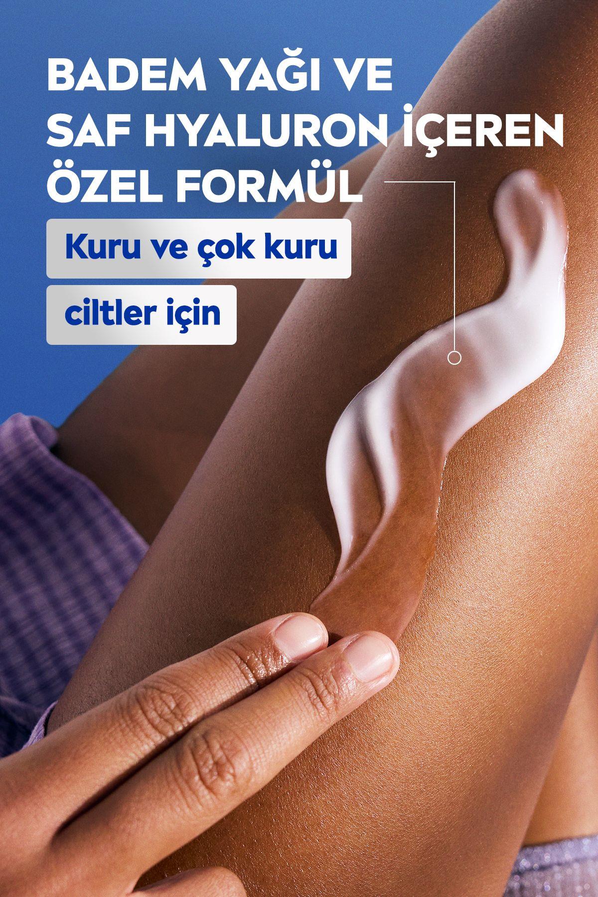 NIVEA Besleyici Vücut Sütü 400ml, Kuru Ve Çok Kuru Ciltler, 72 Saat Nemlendirici, E Vitamini, Badem Yağı