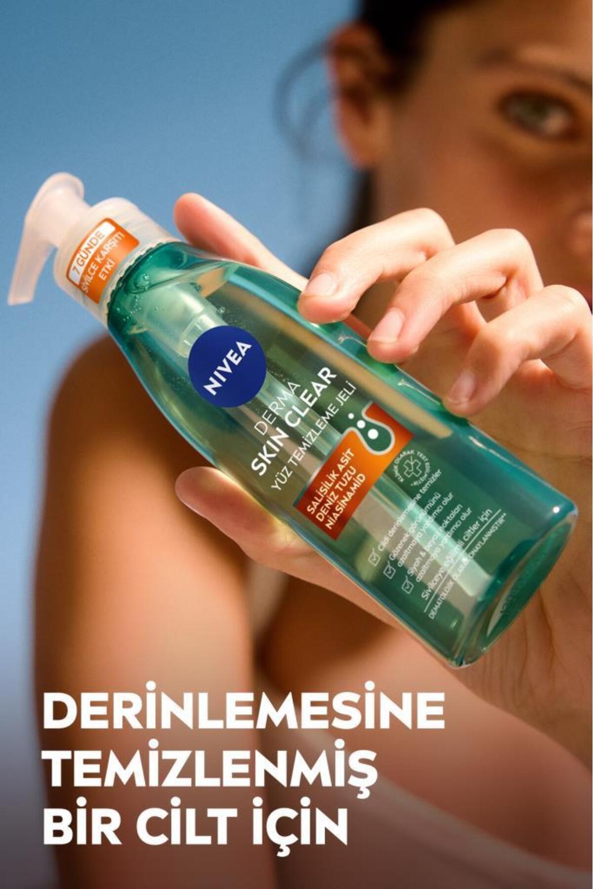 NIVEA Derma Skin Clear Sivilce Karşıtı Yüz Temizleme Jeli 150ml, Gözenek Arındırıcı, Yağlı ve Karma Cilt