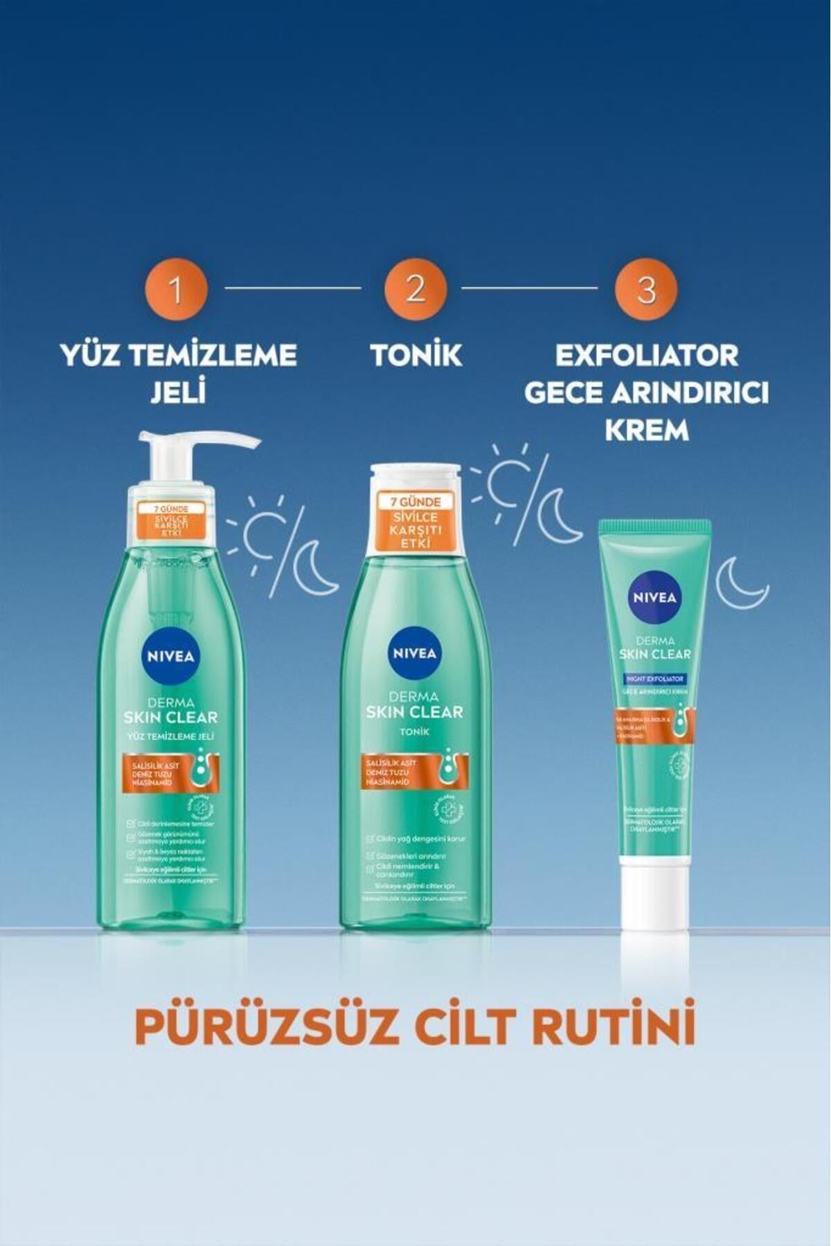 NIVEA Derma Skin Clear Sivilce Karşıtı Yüz Temizleme Jeli 150ml, Gözenek Arındırıcı, Yağlı ve Karma Cilt
