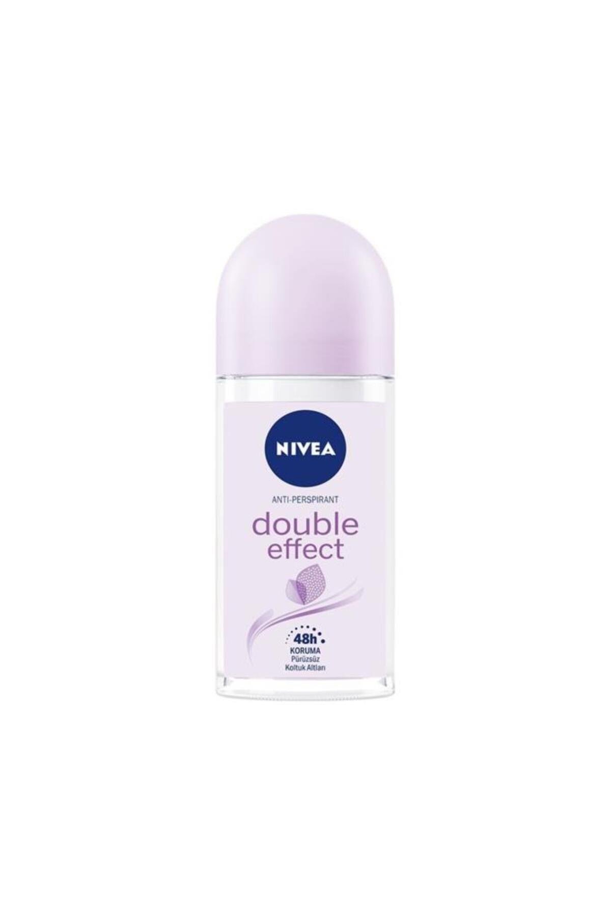 NIVEA Kadın Roll-on Deodorant Double Effect 50ml, Ter Kokusuna Karşı 48 Saat Koruma, Pürüzsüz Koltuk Altı