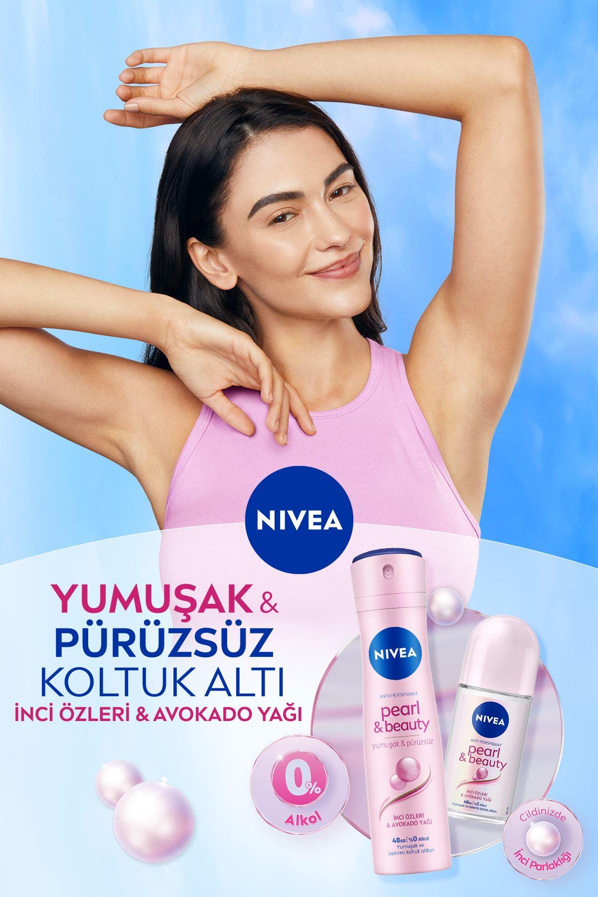 NIVEA Kadın Roll-on Deodorant Pearl&beauty 50ml, Ter Kokusuna Karşı 48 Saat Koruma, Pürüzsüz Koltuk Altı
