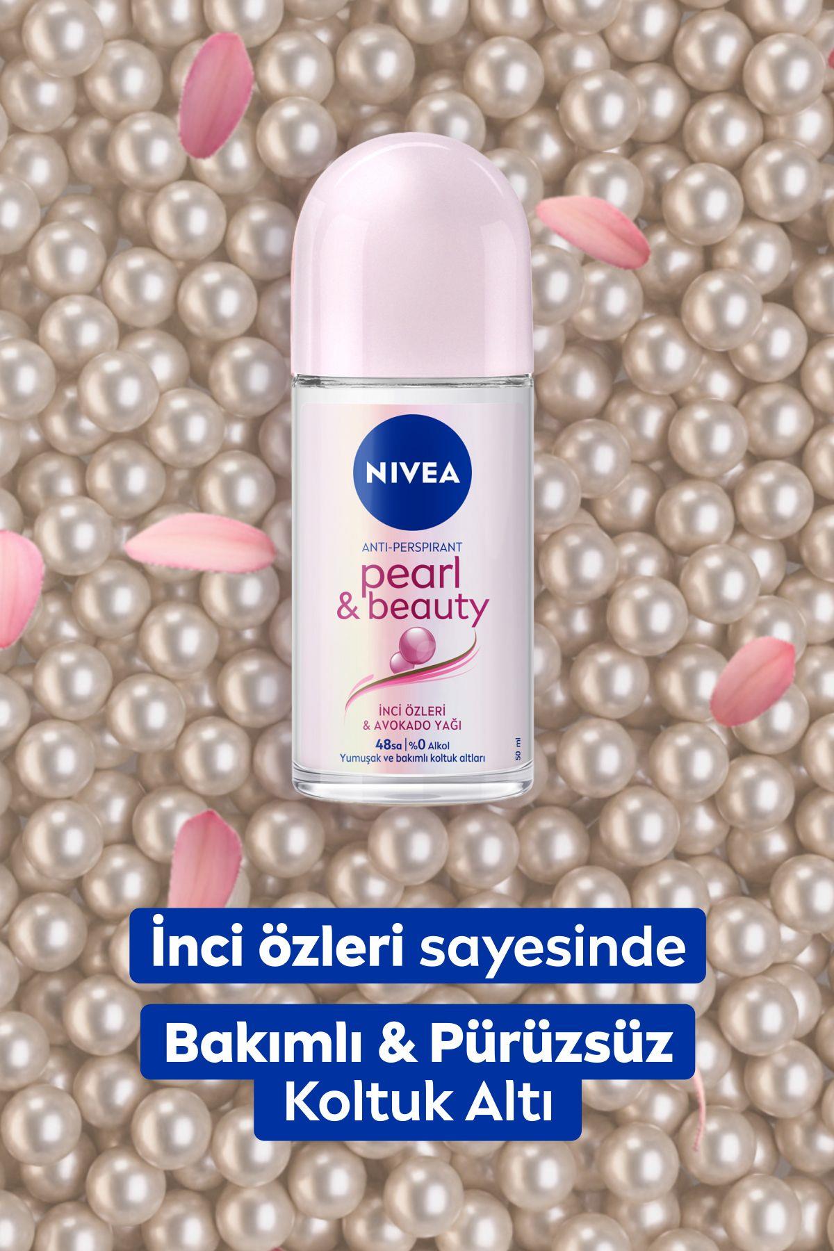 NIVEA Kadın Roll-on Deodorant Pearl&beauty 50ml, Ter Kokusuna Karşı 48 Saat Koruma, Pürüzsüz Koltuk Altı