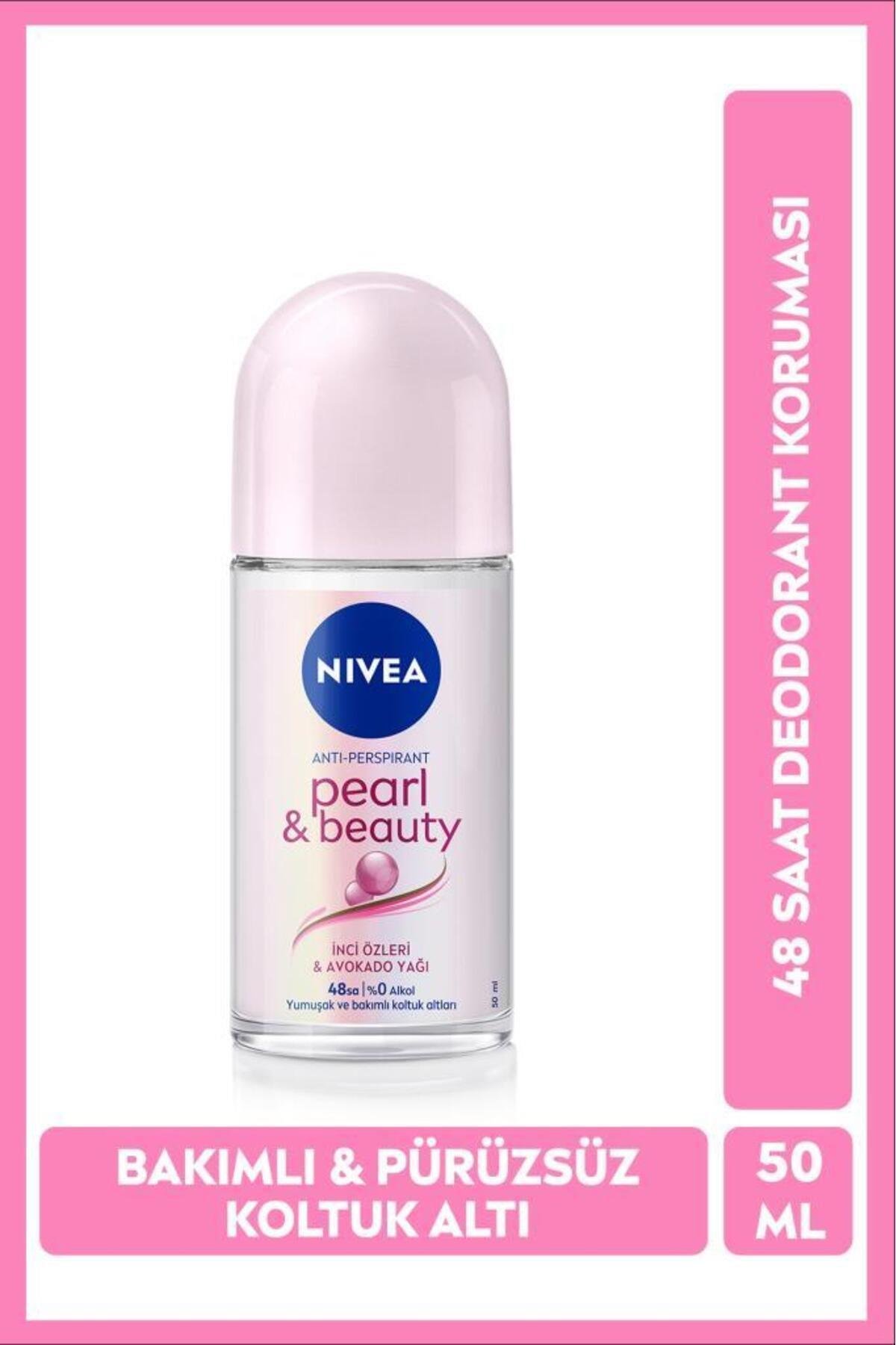 NIVEA Kadın Roll-on Deodorant Pearl&beauty 50ml, Ter Kokusuna Karşı 48 Saat Koruma, Pürüzsüz Koltuk Altı