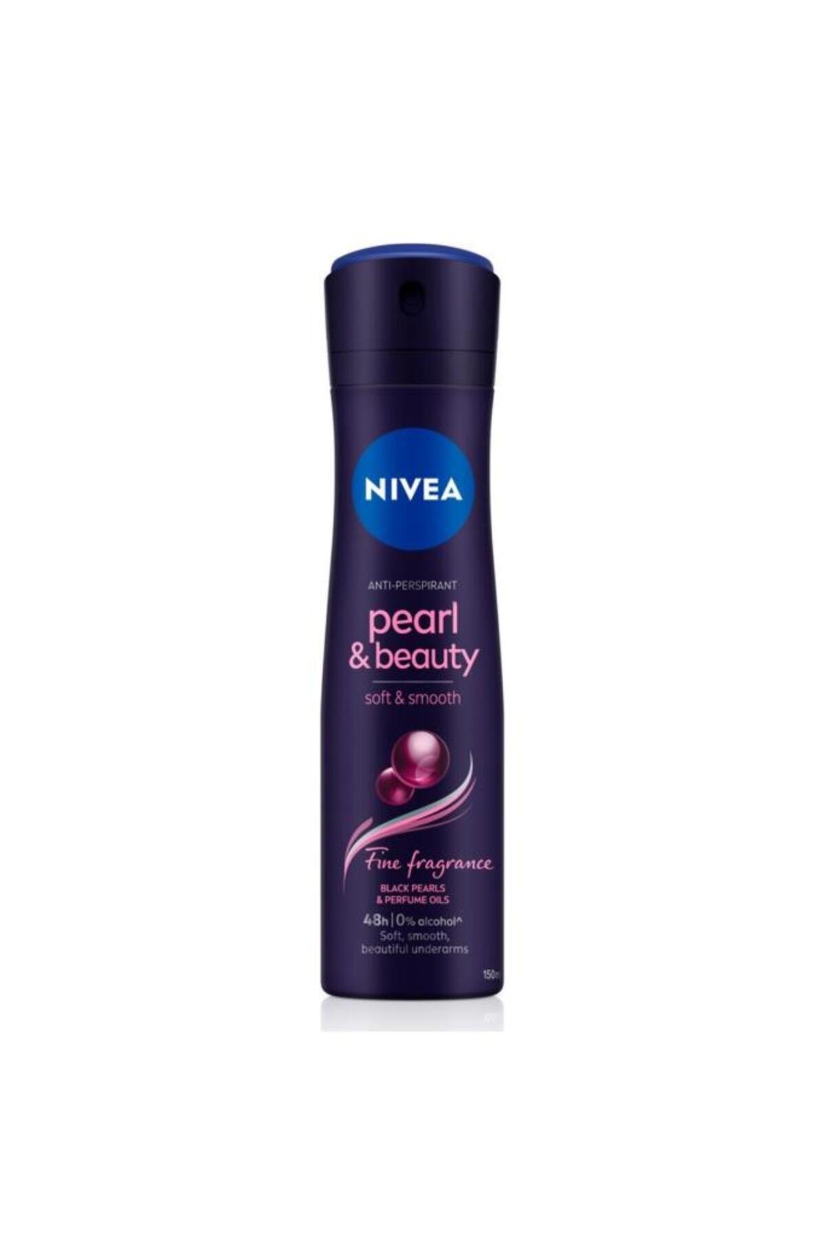 NIVEA Kadın Sprey Deodorant Pearl&Beauty Fine Fragrance 150ml, Ter Kokusuna Karşı 48 Saat Etkili