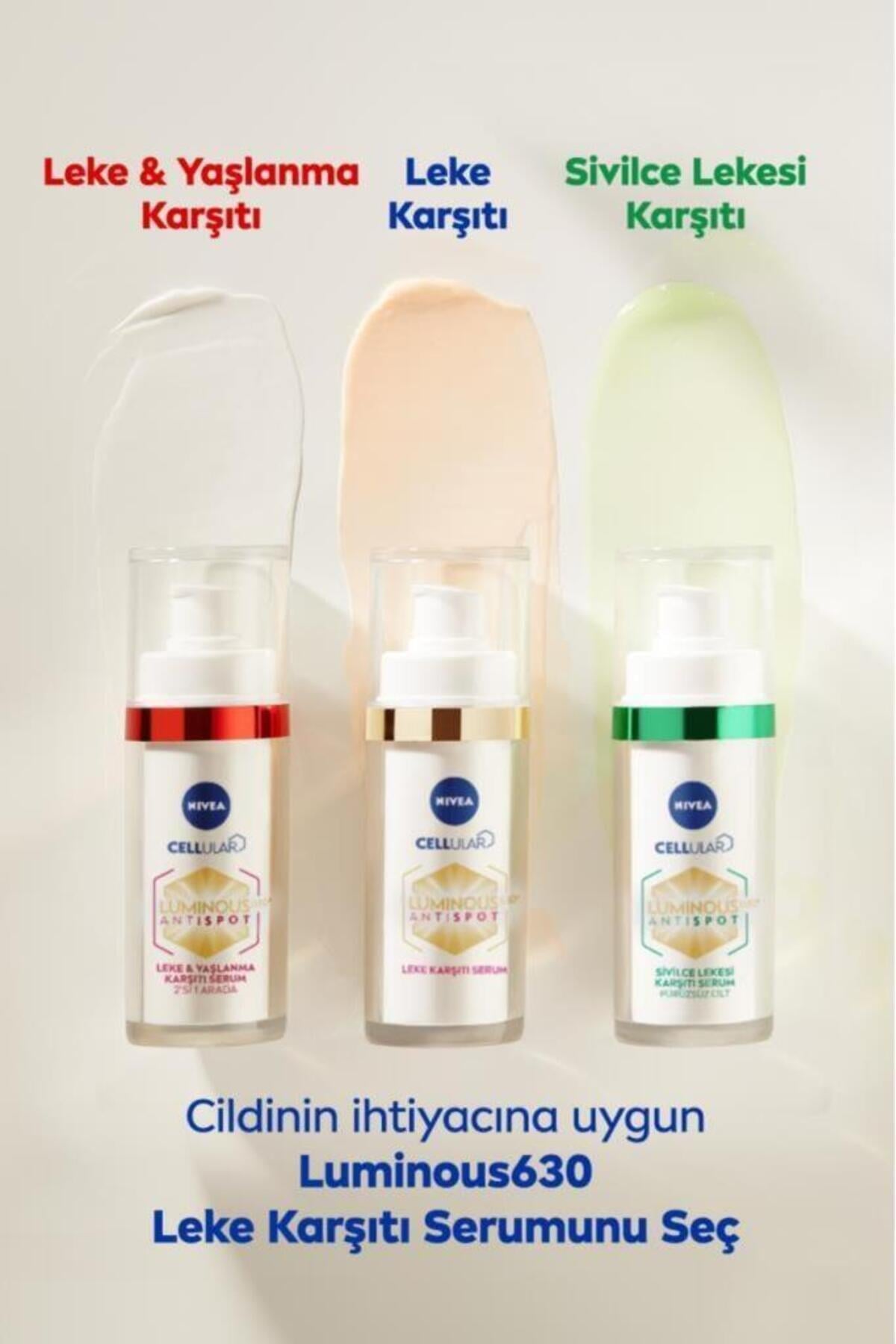 NIVEA Luminous630 Leke Ve Yaşlanma Karşıtı Serum 30ml, Kolajen Tetikleyici, Hyaluronik Asit, Sıkılaştırıcı