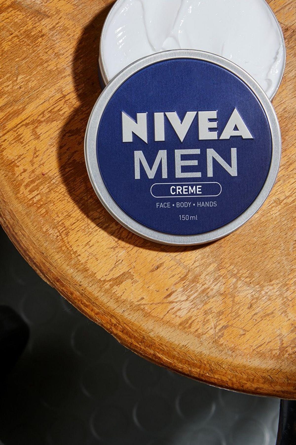NIVEA MEN Erkek Creme 30ml, Yoğun Nemlendirici, Yağlı ve Yapışkan His Bırakmaz, Hızlı Emilir, El Vücut Yüz