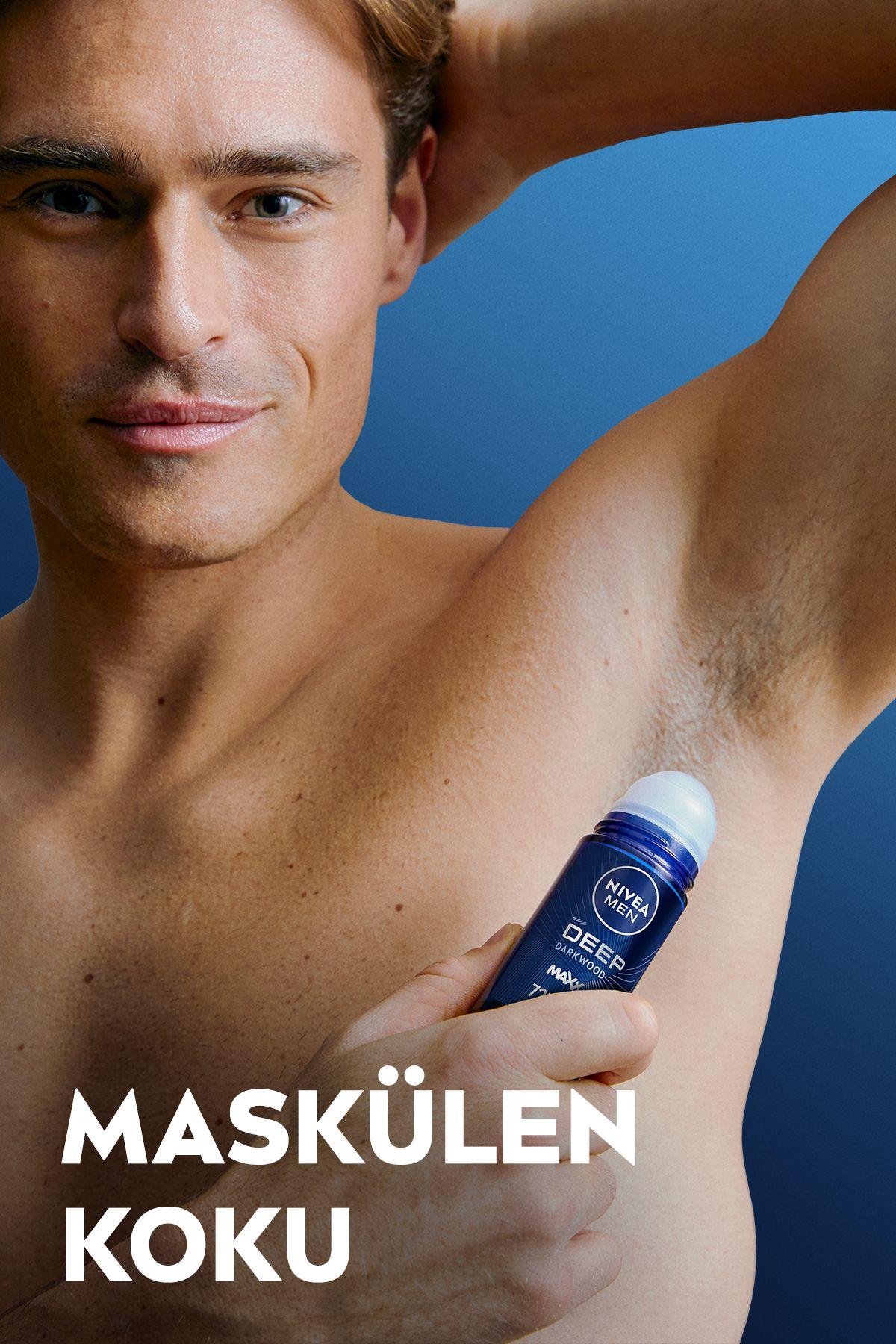 NIVEA MEN Erkek Roll-on Deodorant Deep Dimension Aktif Karbon 50ml, 72 Saat Anti-perspirant Ter Koruması