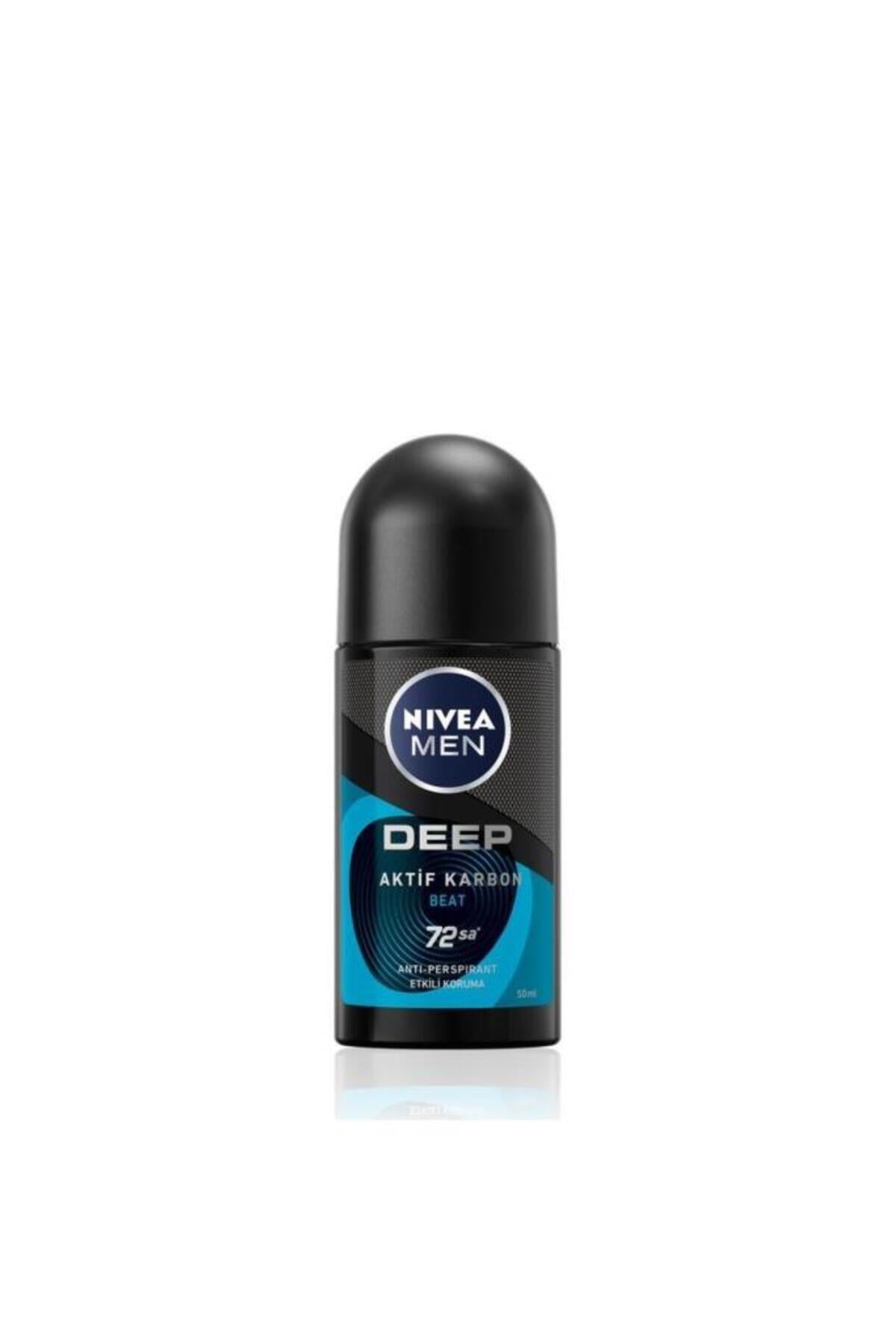 NIVEA Men Erkek Roll-on Deodorant Deep Beat 50ml, 72 Saat Anti-perspirant Ter Koruması