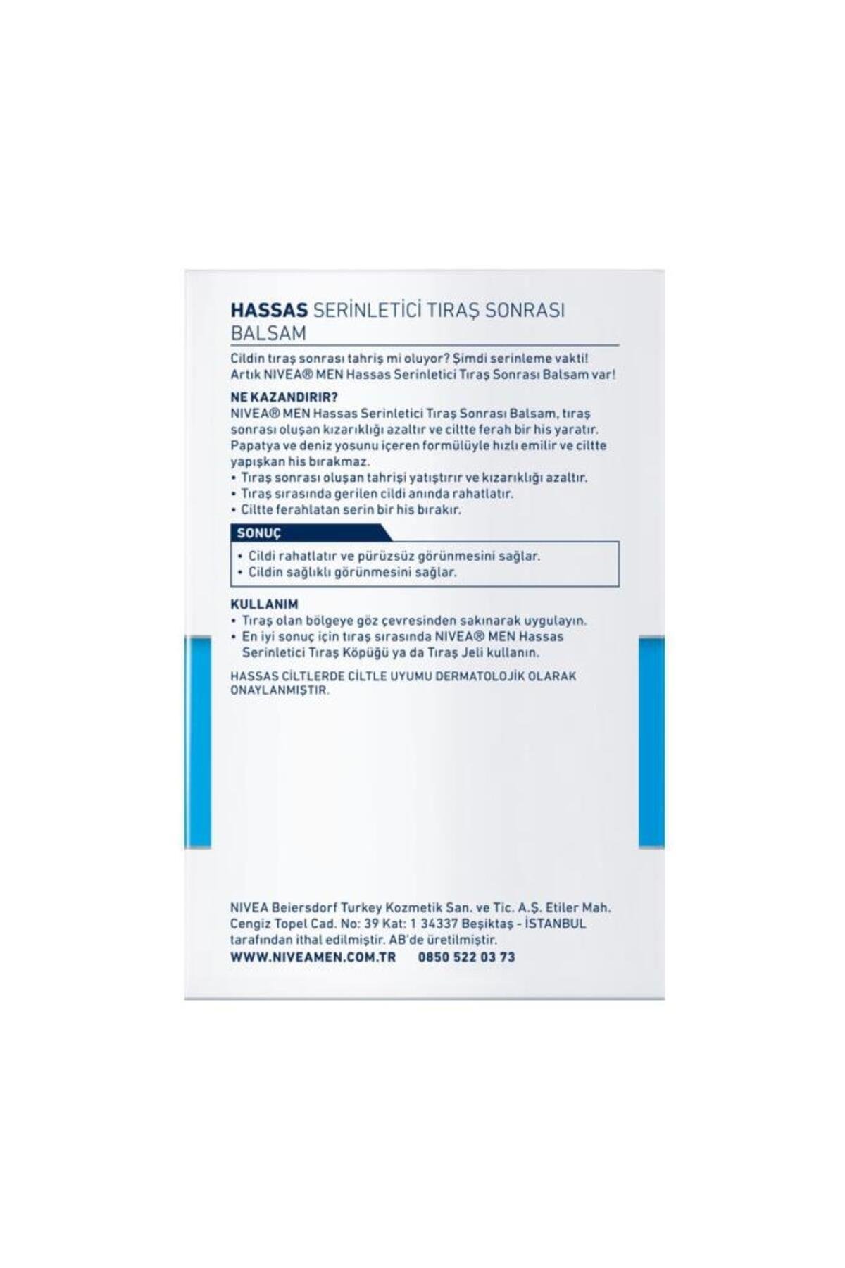 NIVEA Men Erkek Serinletici Tıraş Sonrası Balsam 100ml, Nemlendirici, Ferahlatıcı