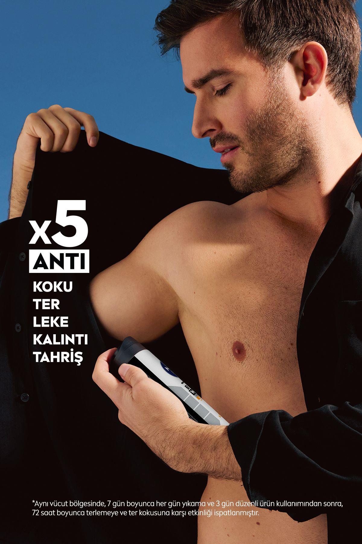 NIVEA Men Erkek Sprey Deodorant Black&white Invisible Fresh 150ml, 48 Saat Anti-perspirant Ter Koruması