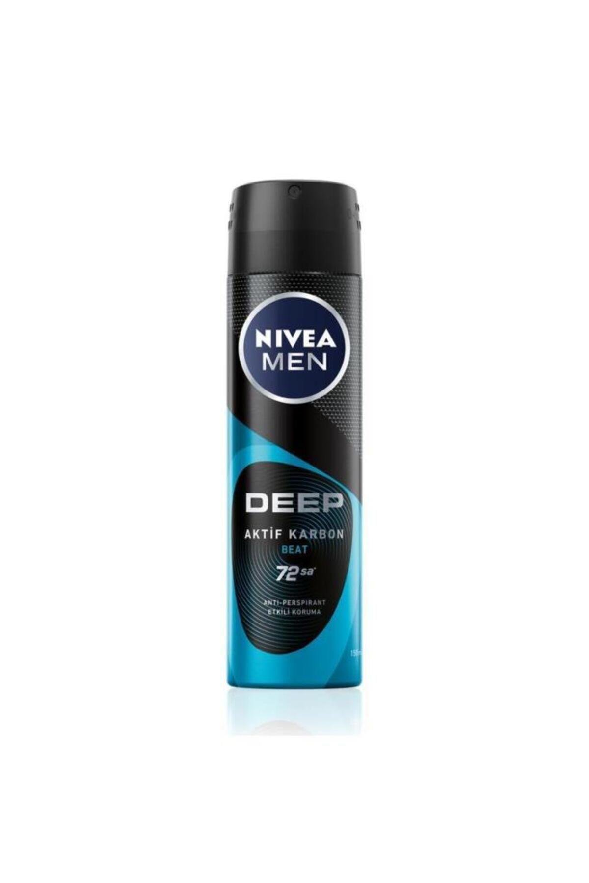 NIVEA Men Erkek Sprey Deodorant Deep Beat 150ml,72 Saat Anti-perspirant Koruma