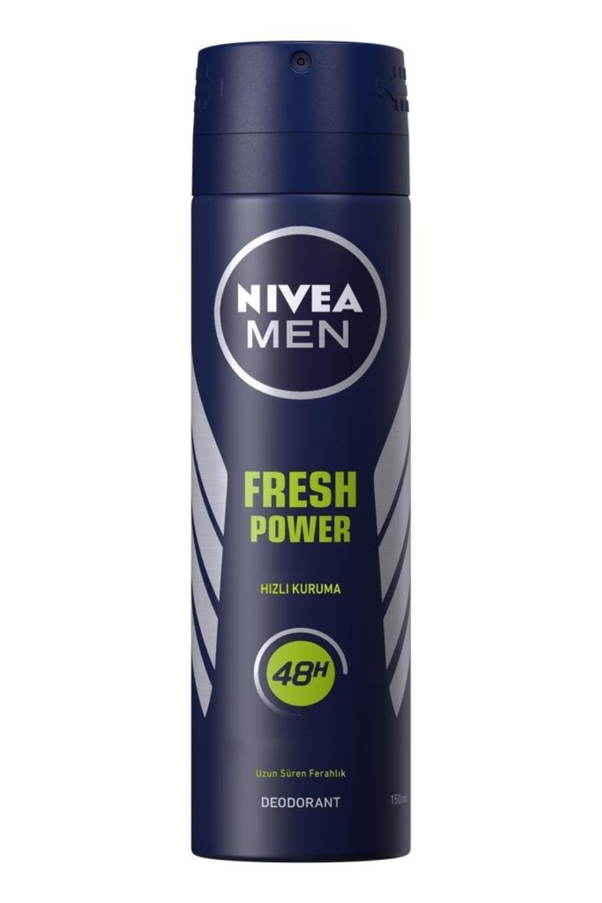 NIVEA MEN Erkek Sprey Deodorant Fresh Power 150ml, Ter Korumasına Karşı 48 Saat Koruma, Hızlı Kuruma