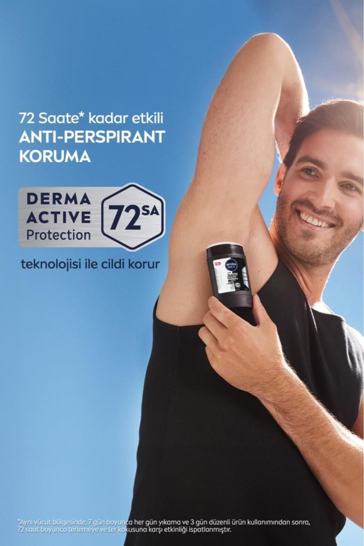 NIVEA MEN Erkek Stick Deodorant Black&white Invisible Original 150ml, 72 Saat Anti-perspirant Ter Koruması