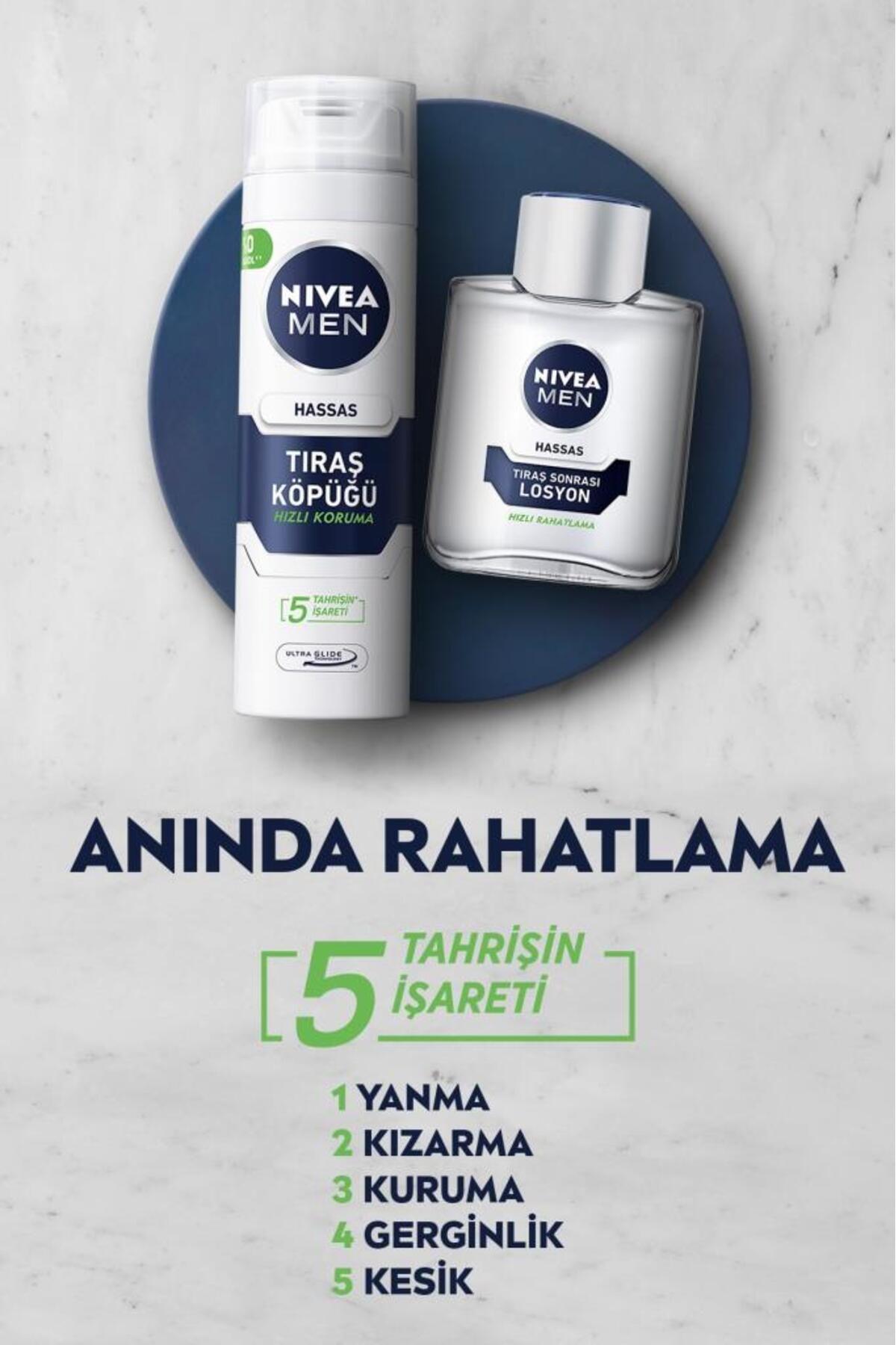 NIVEA MEN Erkek Tıraş Köpüğü 200ml, Hassas Ciltler, Hızlı Koruma, Rahatlatıcı, Konforlu Tıraş Deneyimi