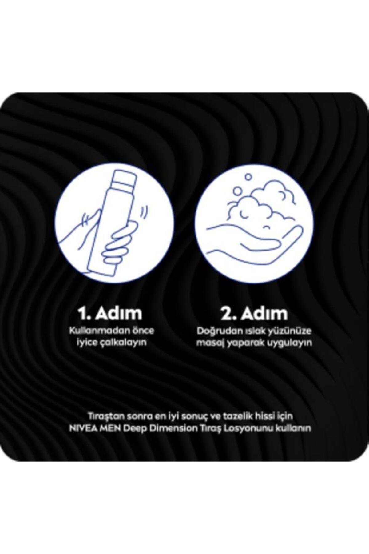 NIVEA Men Erkek Tıraş Köpüğü Deep Dimension 200ml, Kusursuz Tıraş, Aktif Karbon, Kaygan Tıraş Deneyimi