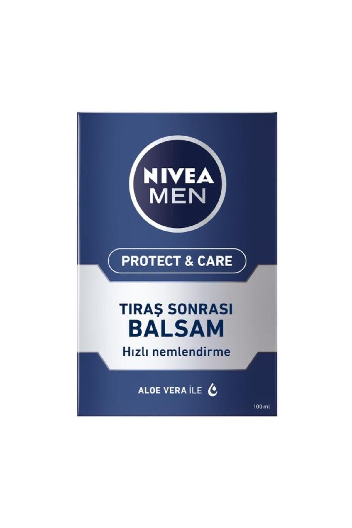 NIVEA MEN Erkek Tıraş Sonrası Balsam Protect&Care 100ml, Tahriş Önleyici, Rahatlatıcı, Koruyucu, Onarıcı