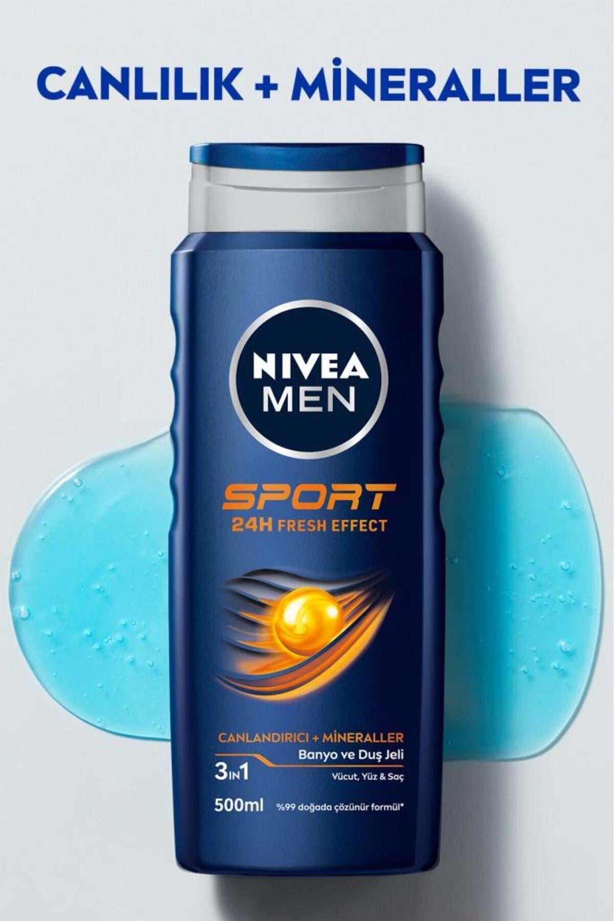 NIVEA Men Sport - Erkekler Için Saç Ve Vücut Şampuanı 500 ml