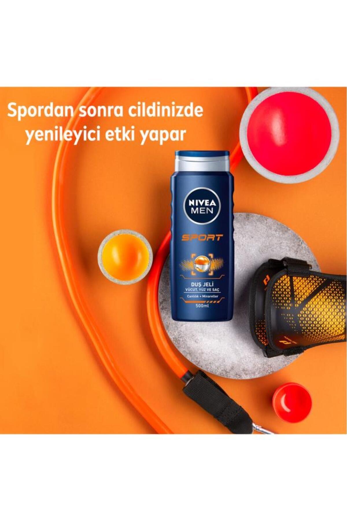 NIVEA Men Sport - Erkekler Için Saç Ve Vücut Şampuanı 500 ml
