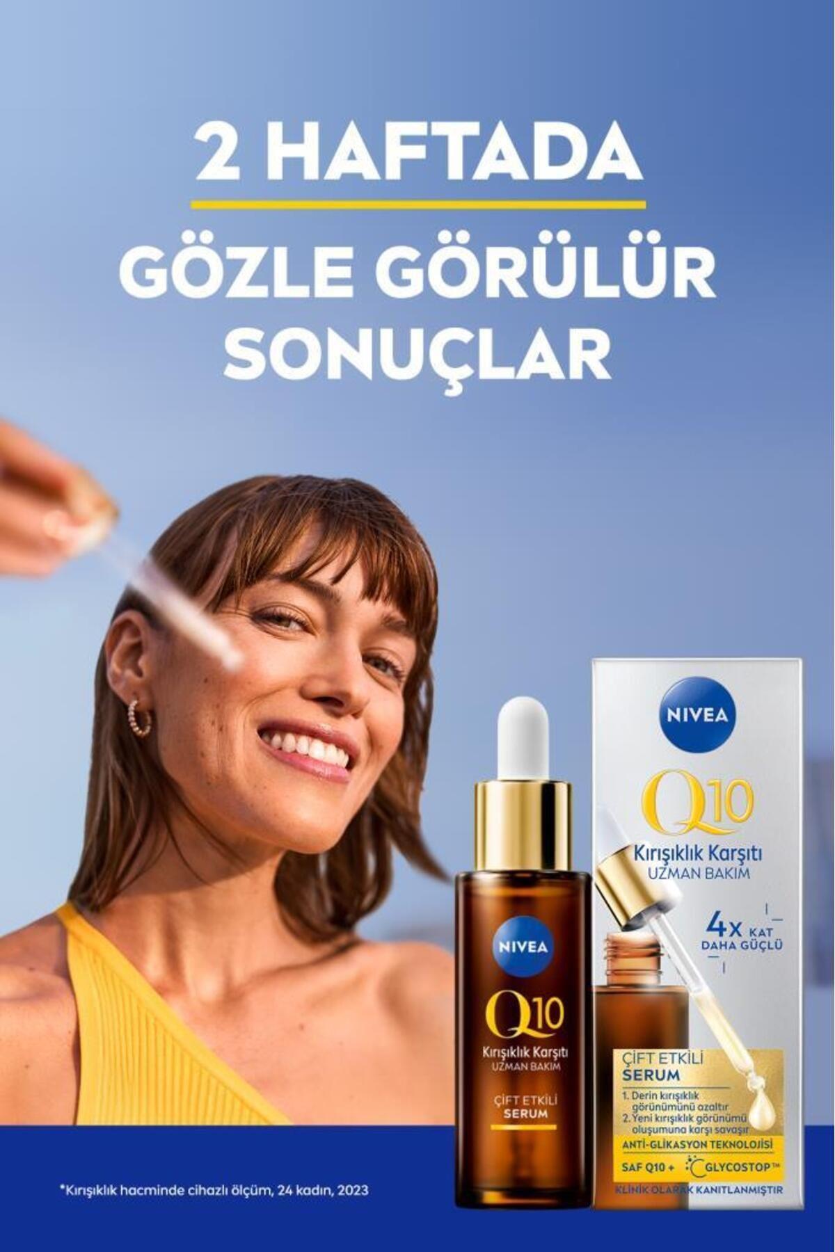 NIVEA Q10 Kırışıklık Karşıtı Çift Etkili Cilt Serumu 30ml, Saf Q10, Şeker Sebepli Kırışıklık Önleyici