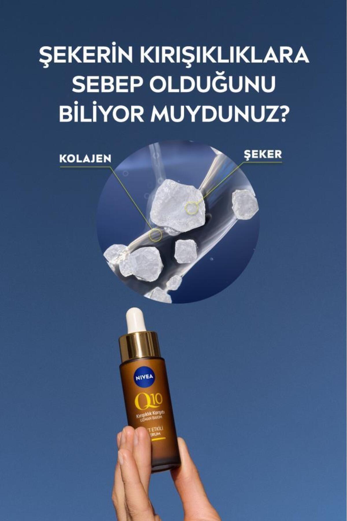 NIVEA Q10 Kırışıklık Karşıtı Çift Etkili Cilt Serumu 30ml, Saf Q10, Şeker Sebepli Kırışıklık Önleyici