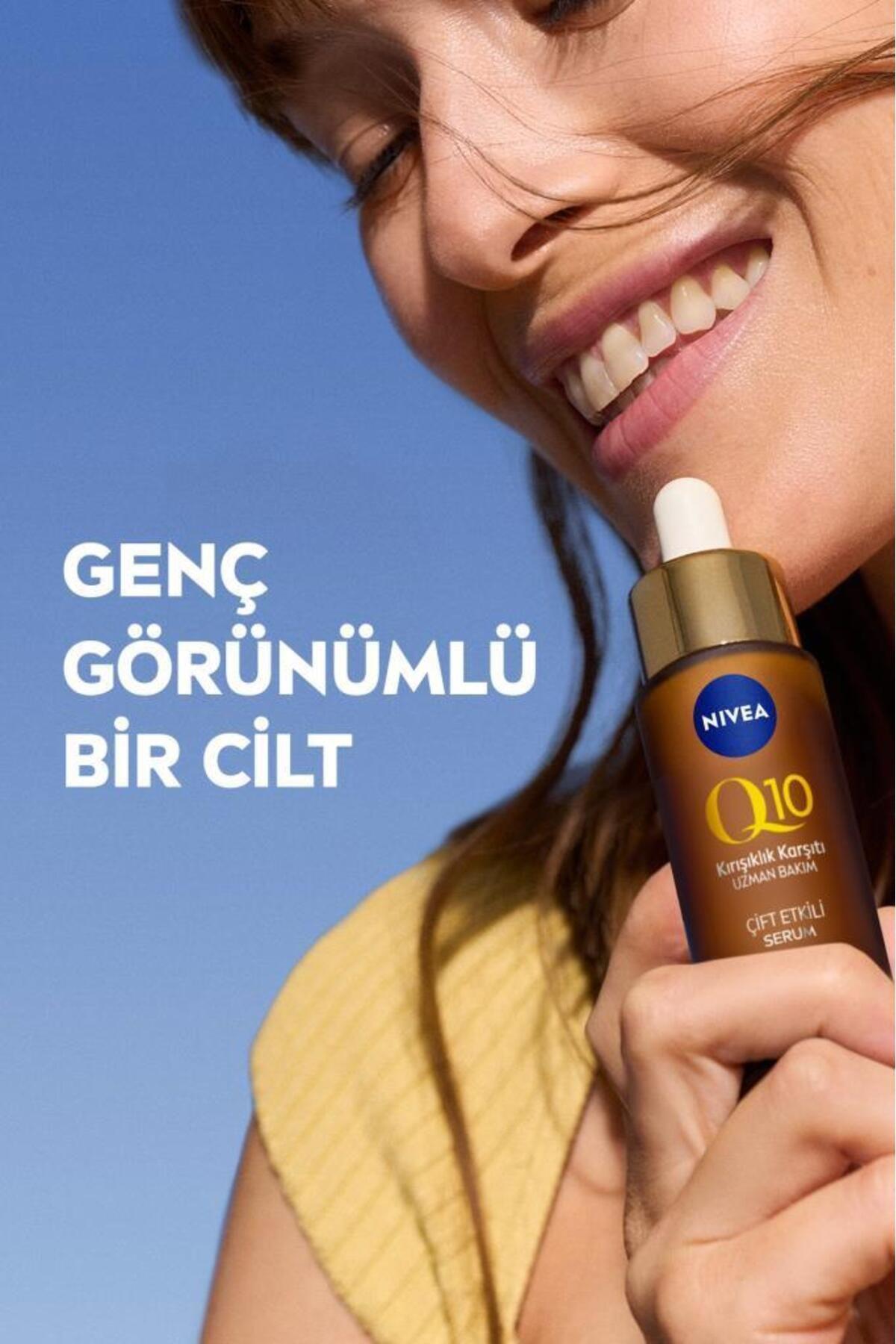NIVEA Q10 Kırışıklık Karşıtı Çift Etkili Cilt Serumu 30ml, Saf Q10, Şeker Sebepli Kırışıklık Önleyici