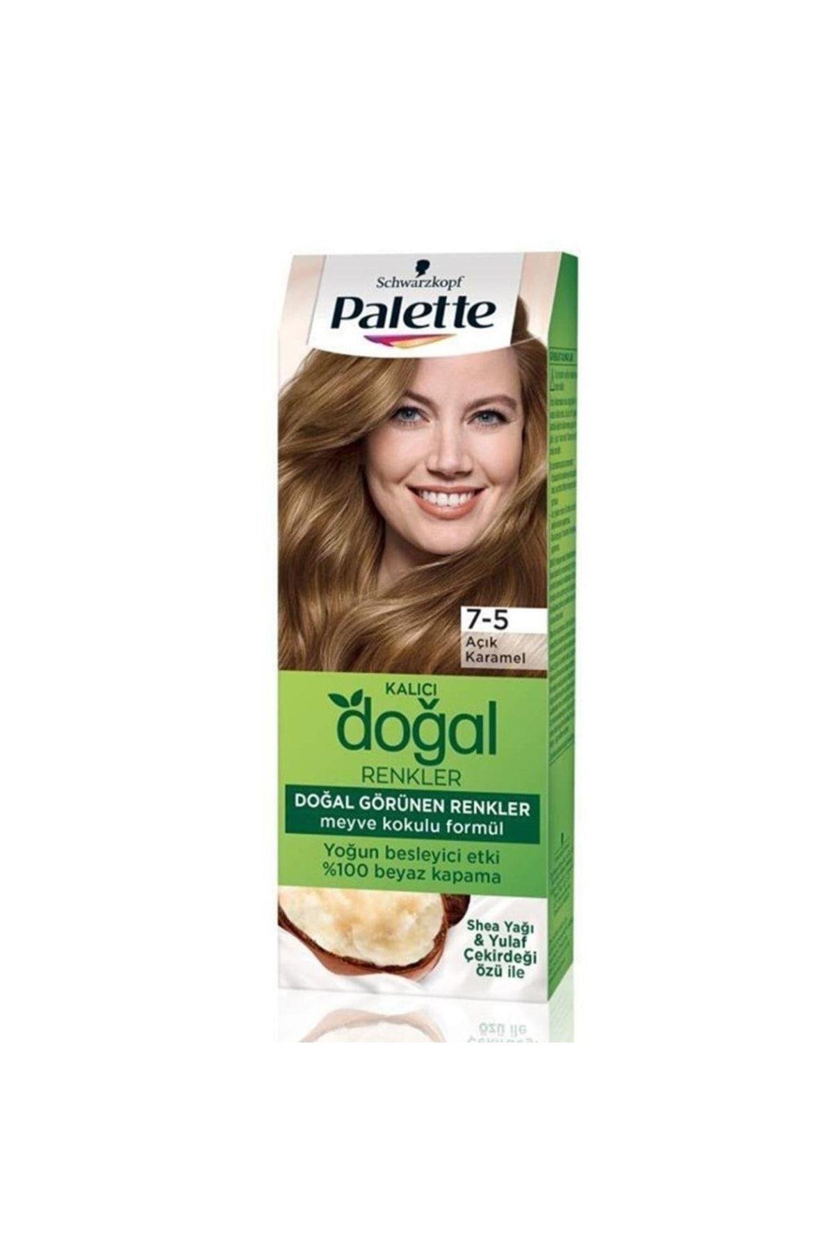Palette 7-5 Açık Karamel Kalıcı Doğal Renkler Saç Boyası
