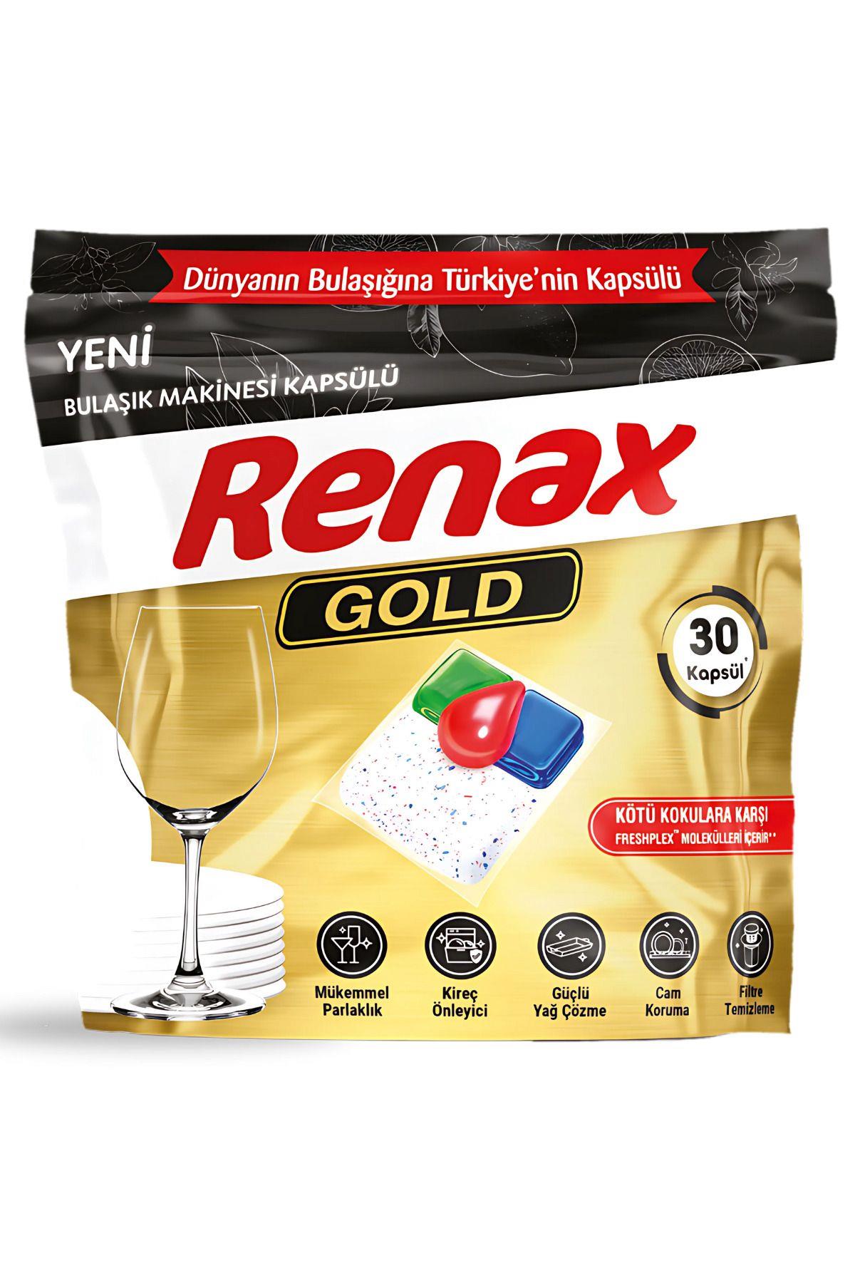 RENAX Gold Bulaşık Makinesi Kapsülü Hepsi Bir Arada 30 Lu
