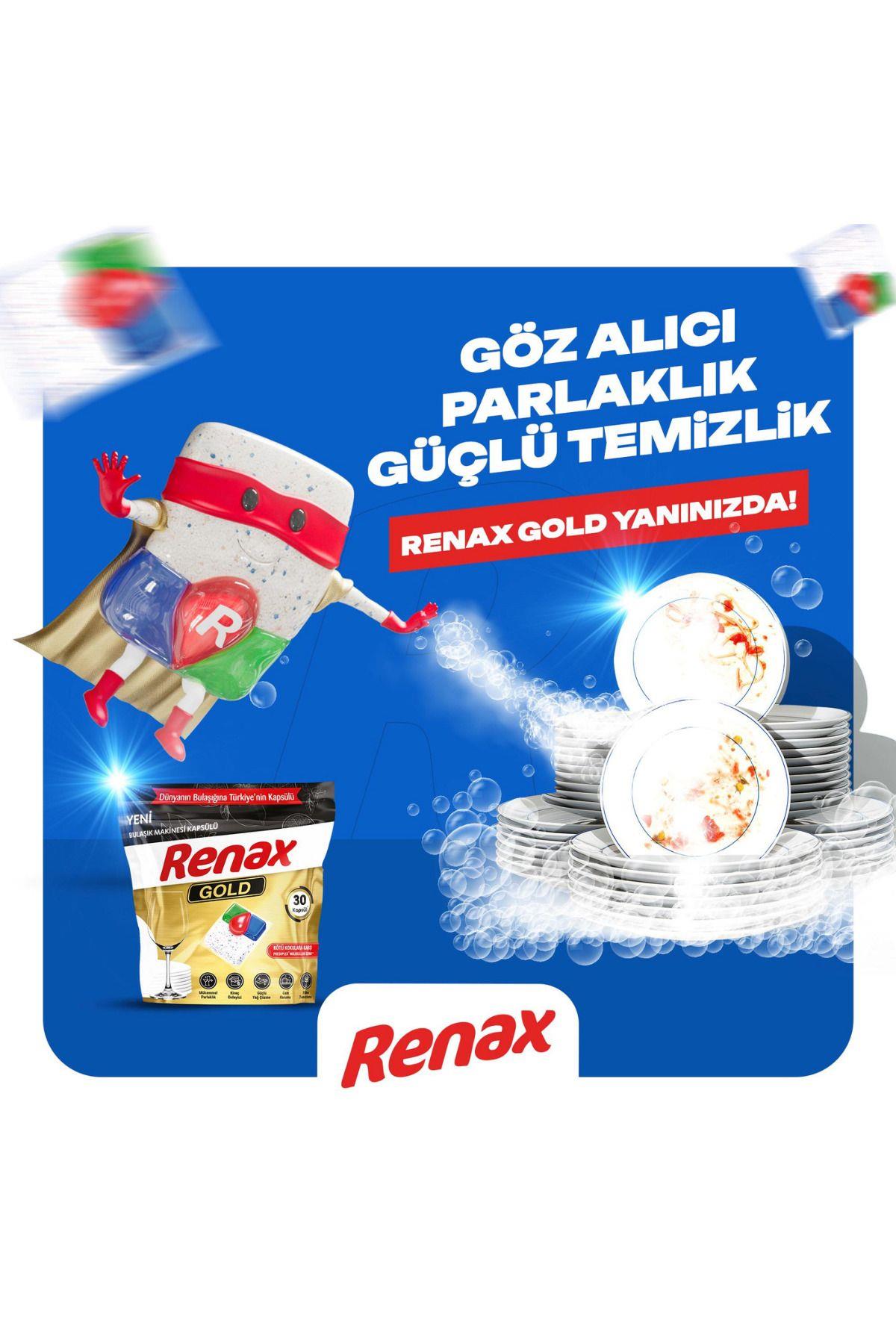 RENAX Gold Bulaşık Makinesi Kapsülü Hepsi Bir Arada 30 Lu