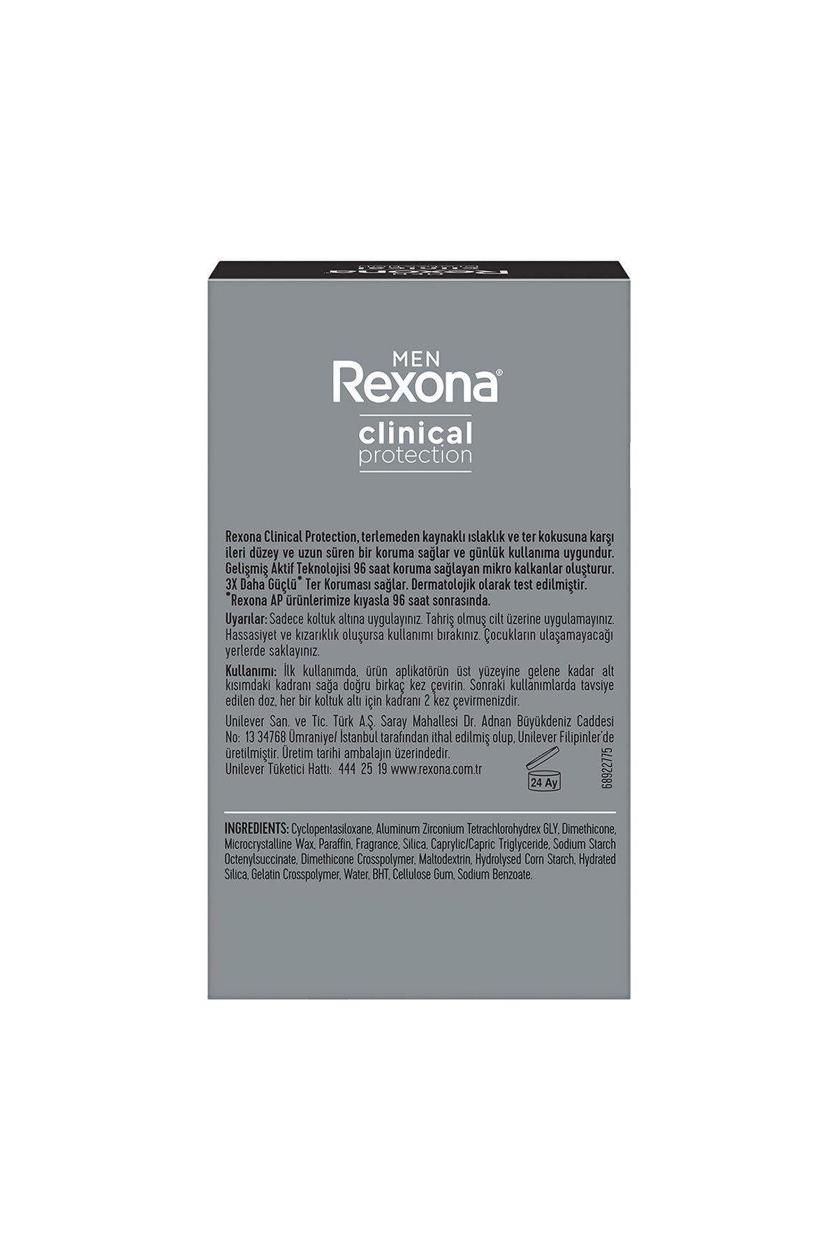 Rexona Men Clinical Protection Erkek Stick Deodorant Active Fresh 96 Saat Koruma 45 ml