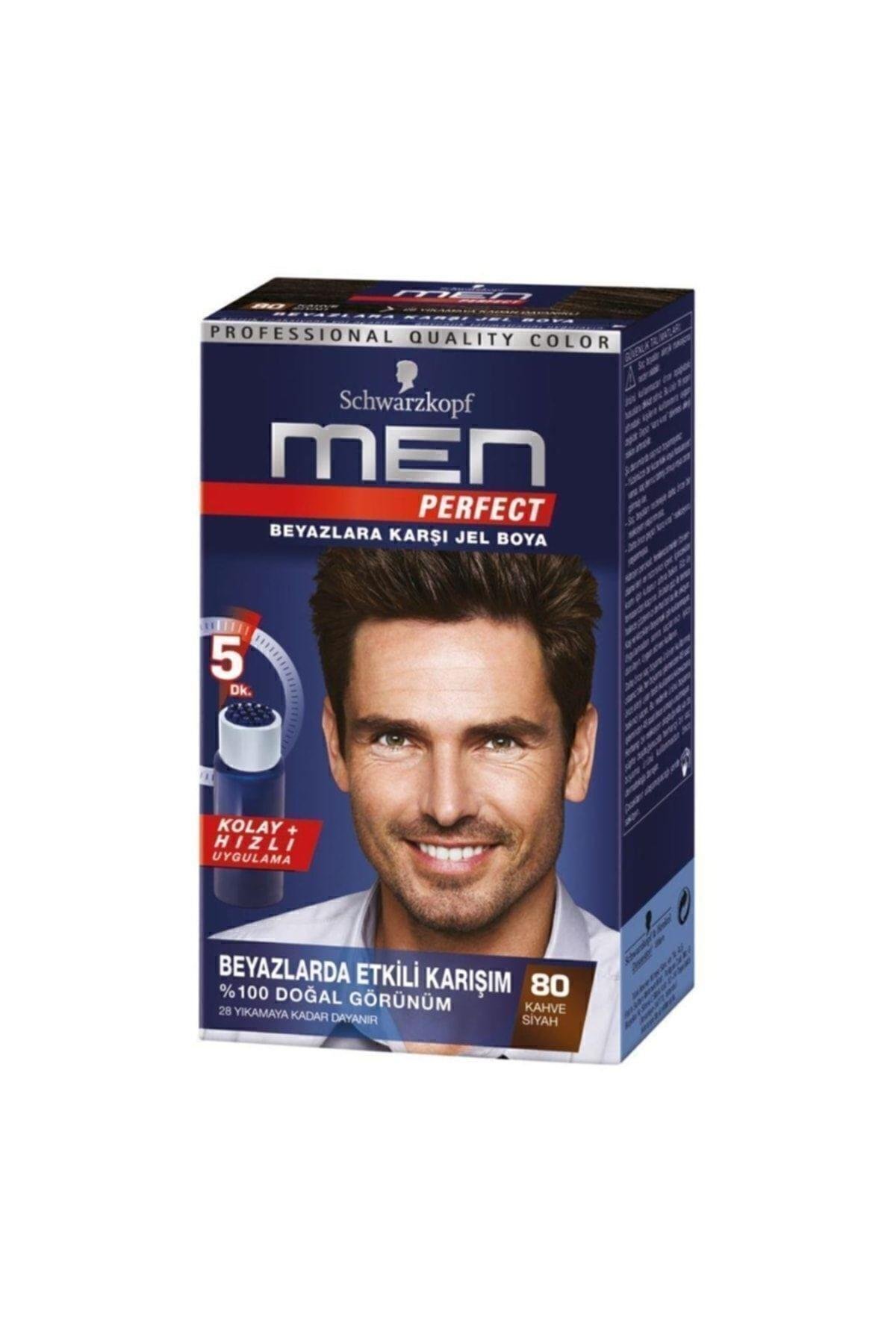 SCHWARZKOPF MEN PERFECT Schwarzkopf Men Beyaz Renk Kırıcı Saç Boyası 80 Siyah Kahve