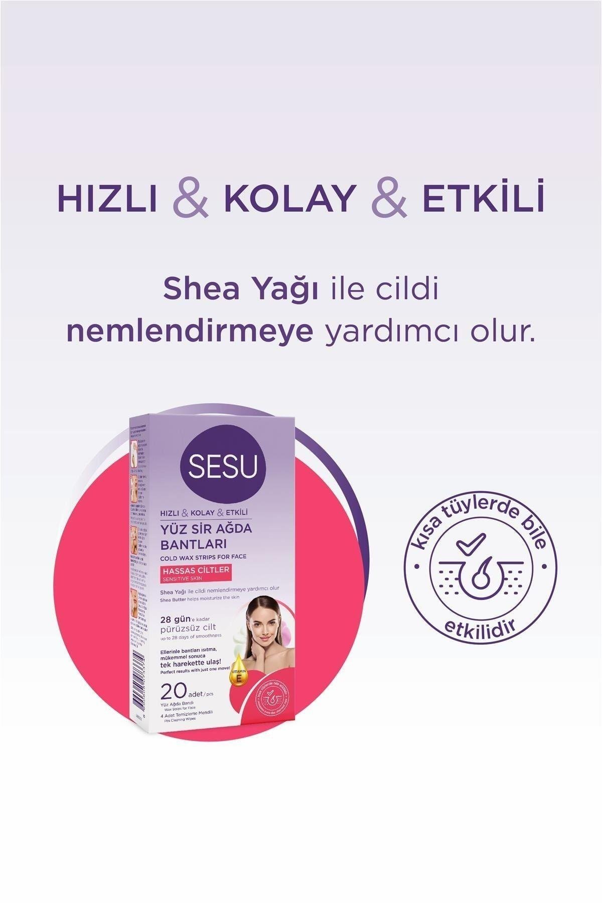 Sesu Yüz Sir Ağda Bantları Hassas Ciltler 20 Li