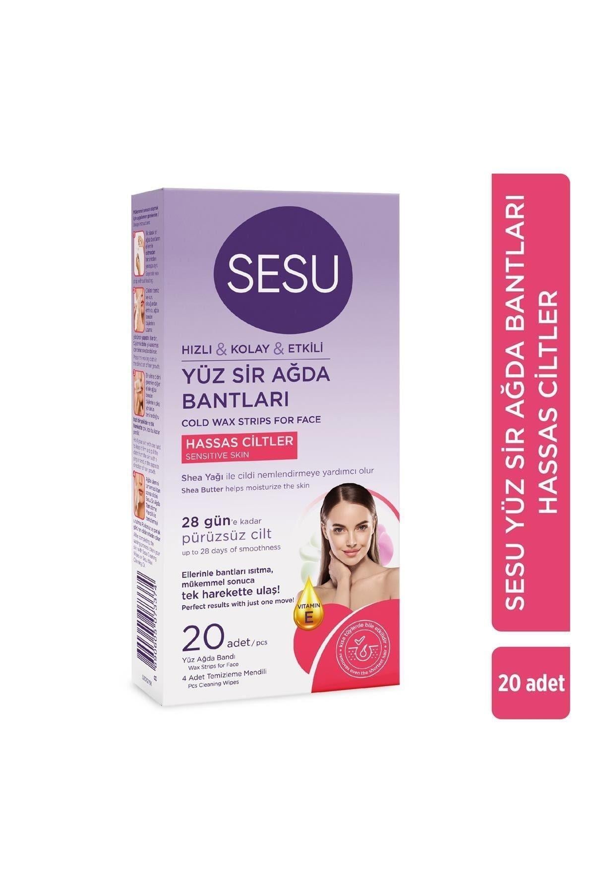 Sesu Yüz Sir Ağda Bantları Hassas Ciltler 20 Li
