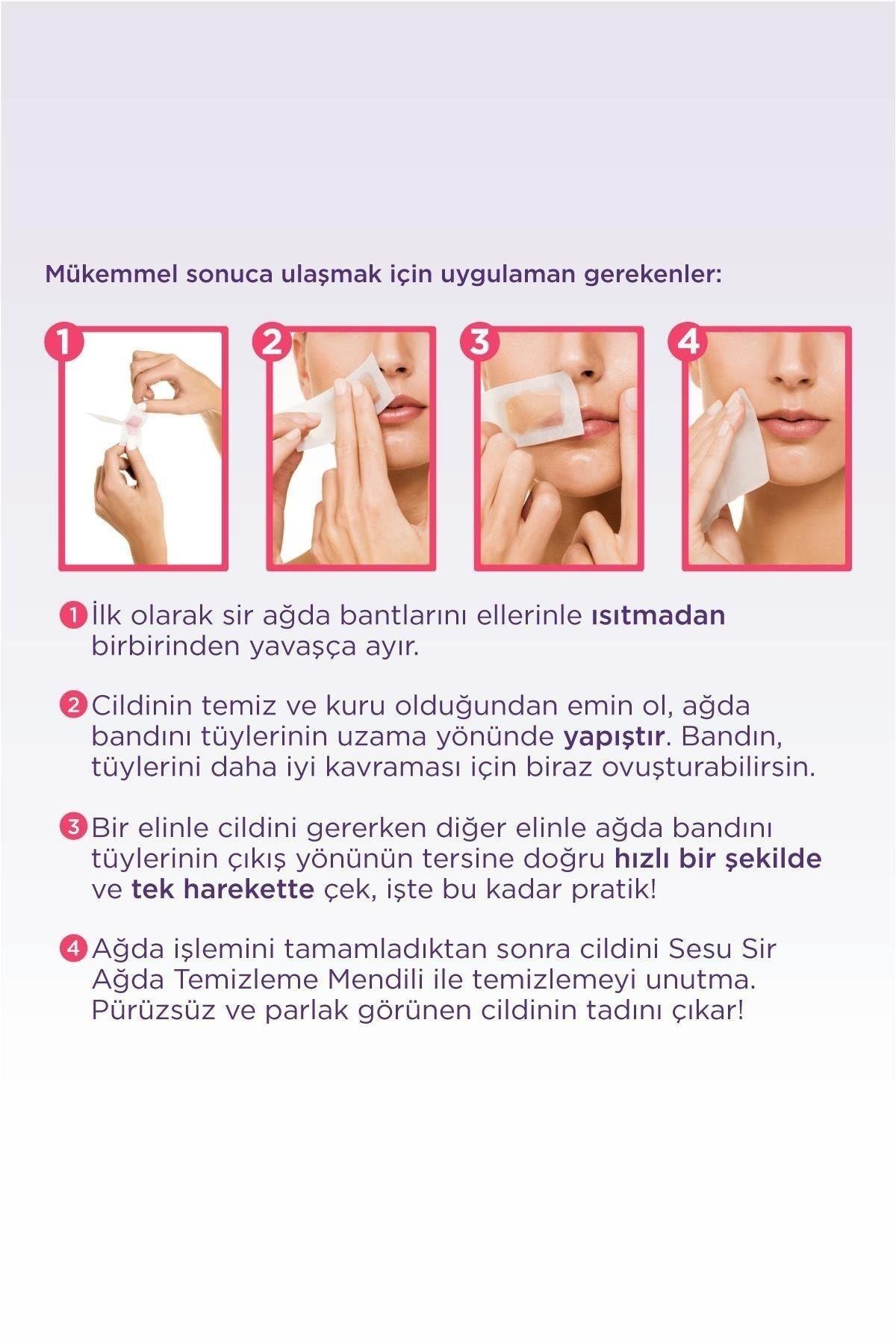 Sesu Yüz Sir Ağda Bantları Hassas Ciltler 20 Li