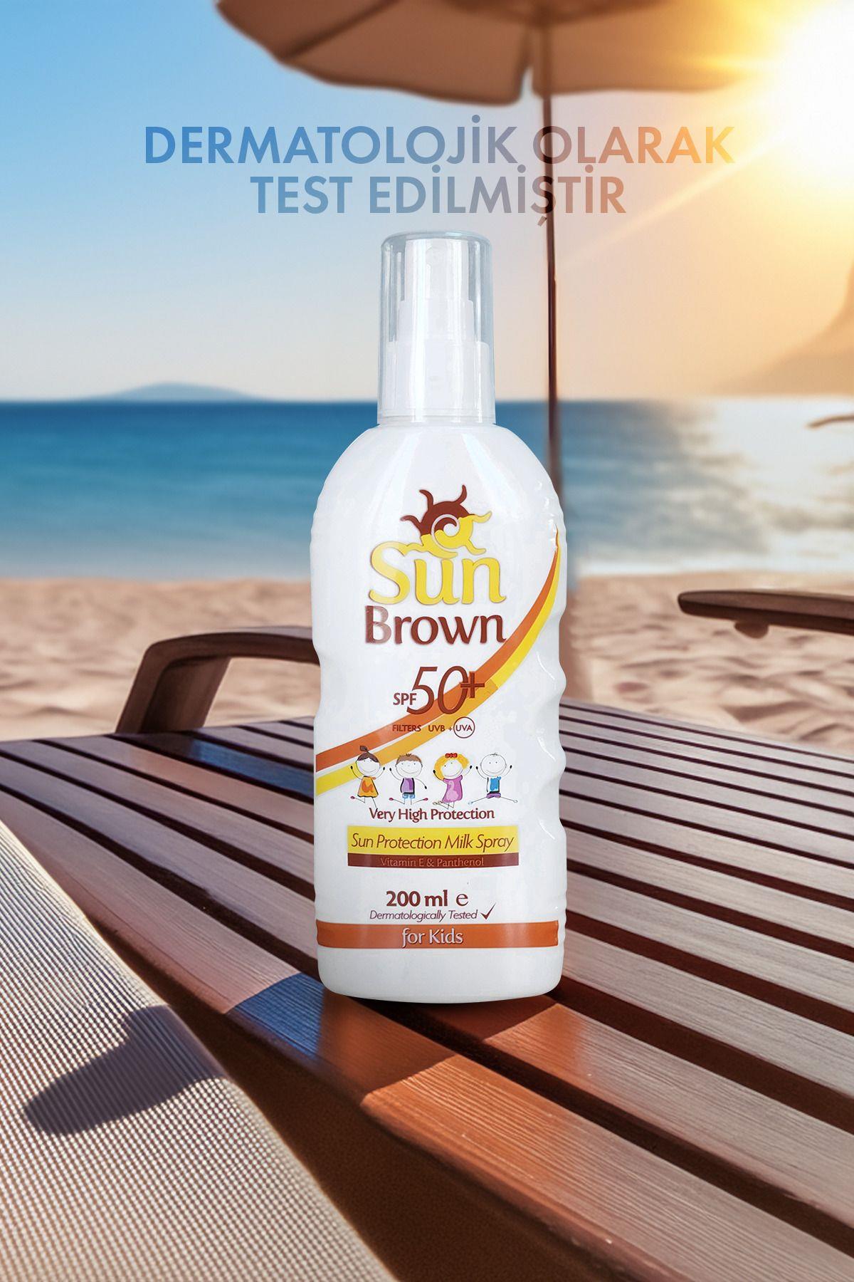 Sun Brown Güneş Koruyucu Çocuk Süt Spreyi Spf50 200 ml