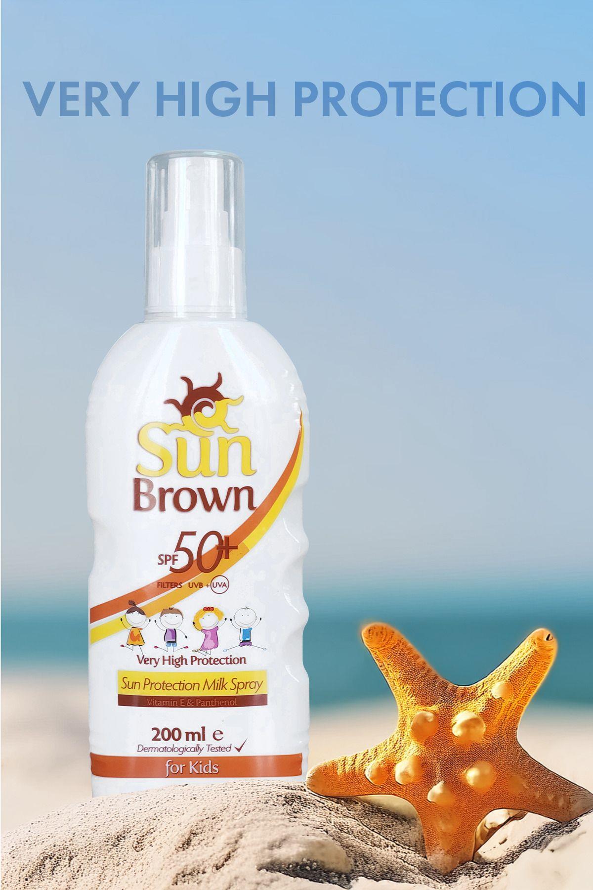Sun Brown Güneş Koruyucu Çocuk Süt Spreyi Spf50 200 ml