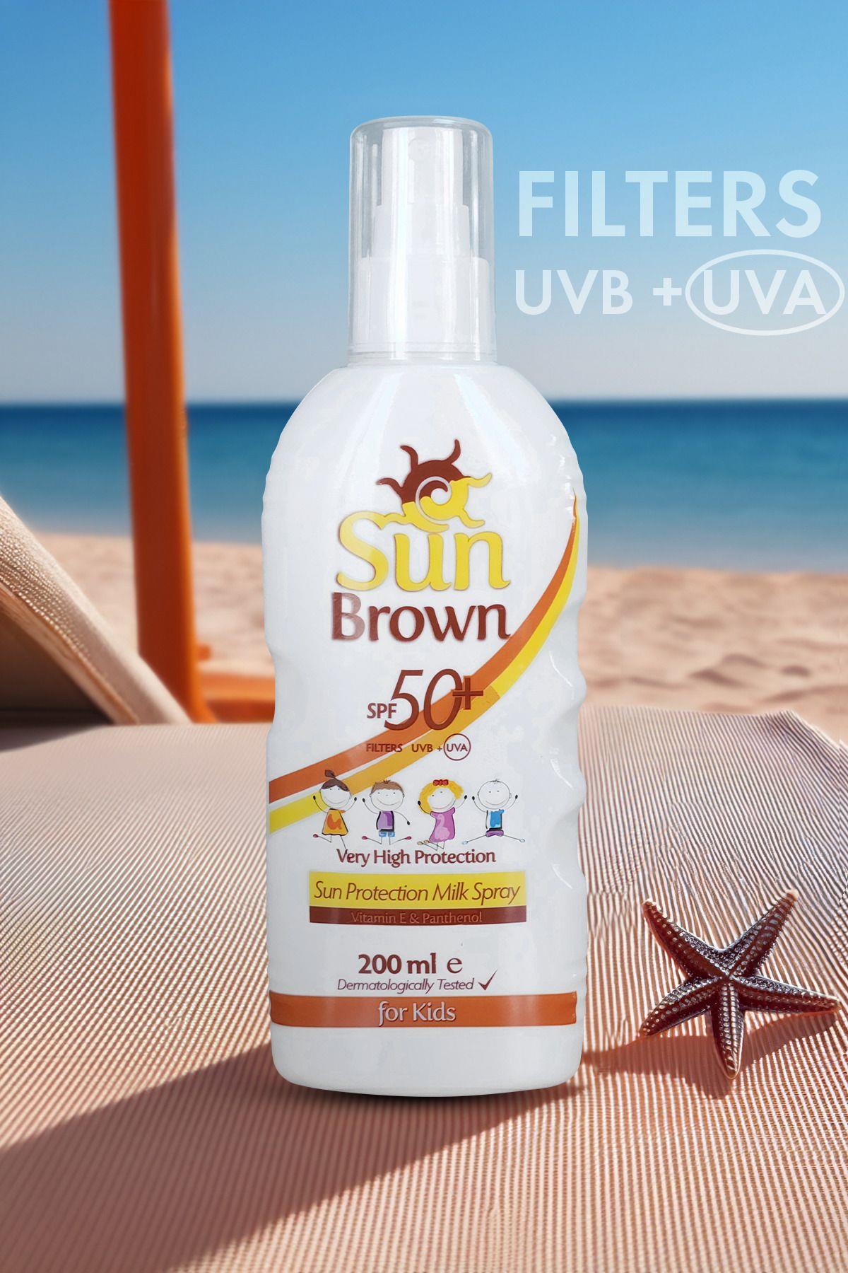 Sun Brown Güneş Koruyucu Çocuk Süt Spreyi Spf50 200 ml