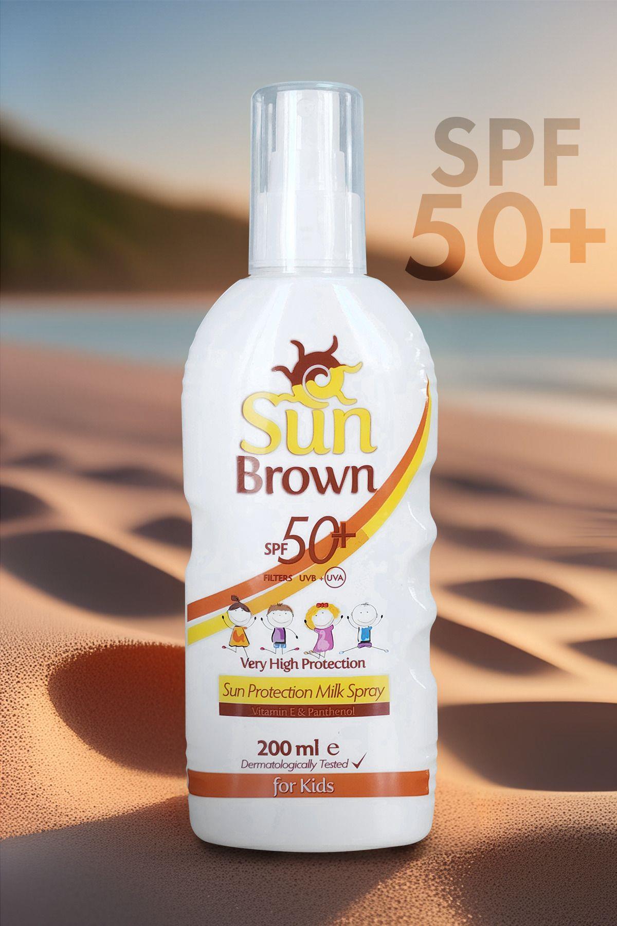Sun Brown Güneş Koruyucu Çocuk Süt Spreyi Spf50 200 ml