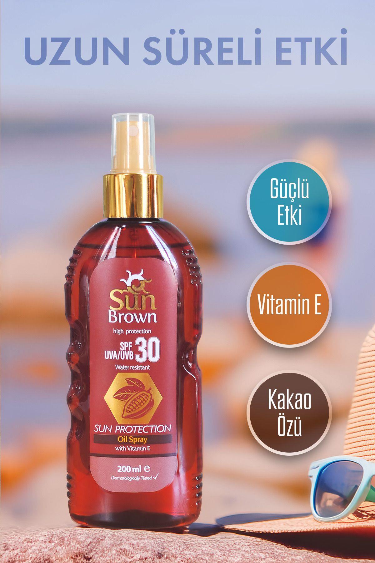 Sun Brown Güneş Koruyucu Güneş Yağı Spreyi Spf30 200 ml