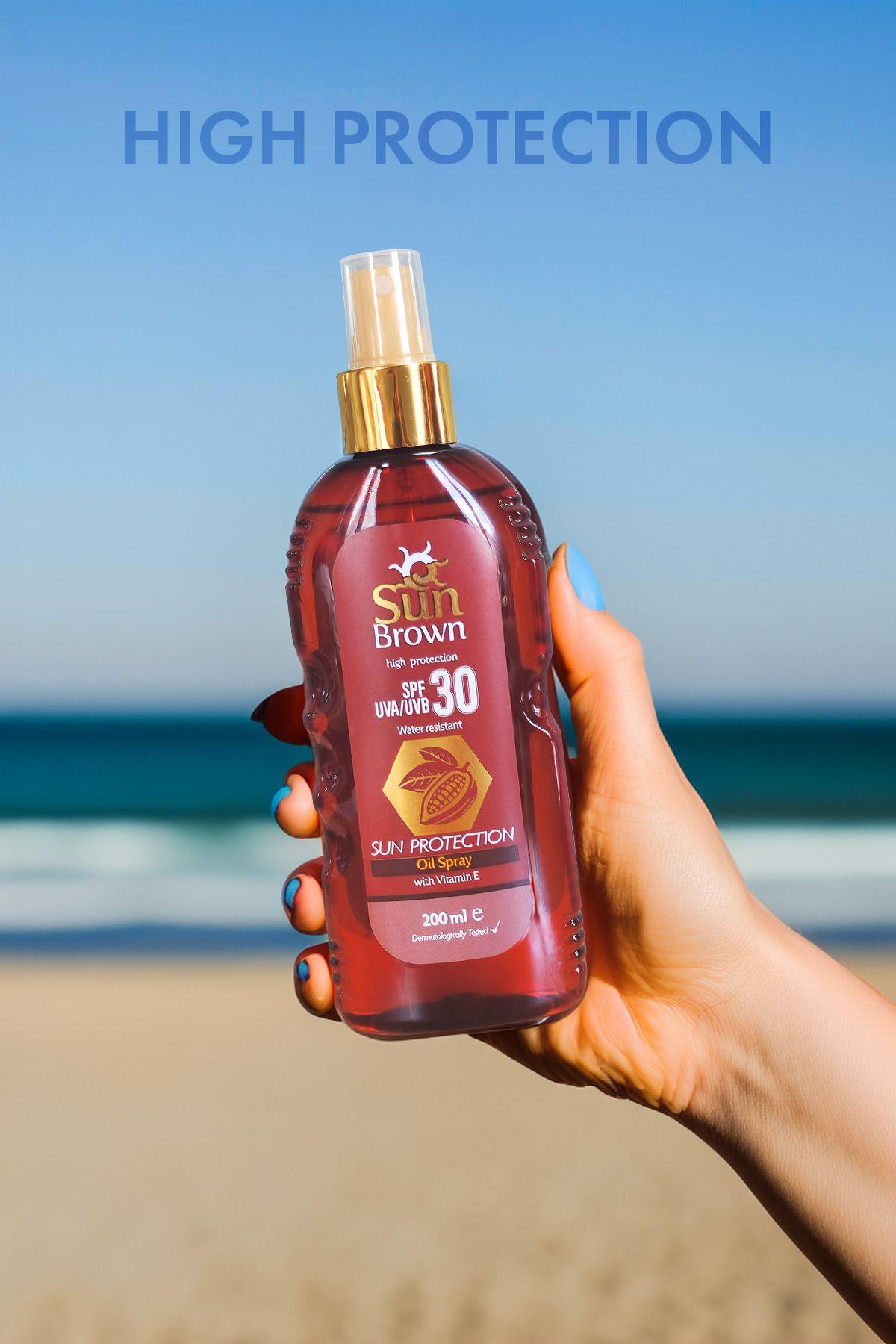 Sun Brown Güneş Koruyucu Güneş Yağı Spreyi Spf30 200 ml
