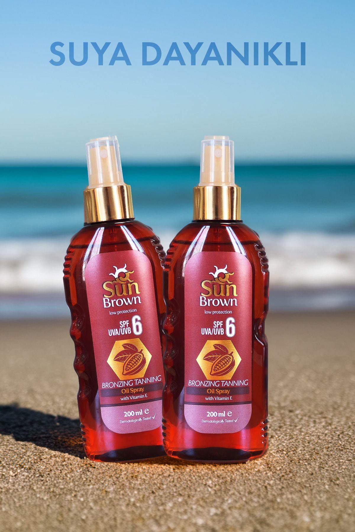 Sun Brown Hindistan Cevizi Özlü Spf 6 Bronzlaştırıcı Güneş Yağı Spreyi 200 ml
