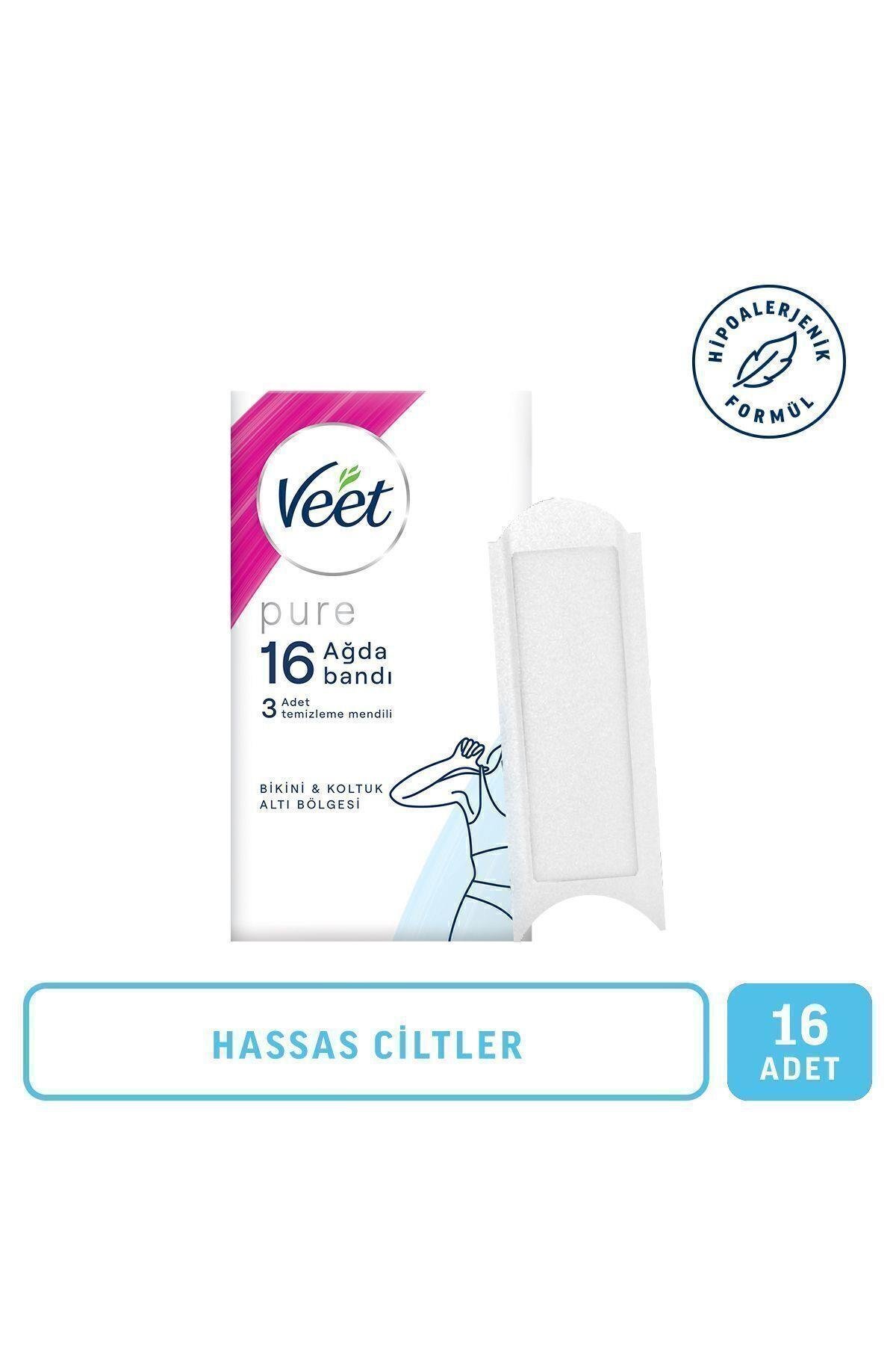 Veet Pure Hipoalerjenik Sir Ağda Bandı Bikini & Koltuk Altı Bölgesi Hassas Ciltler 16'lı