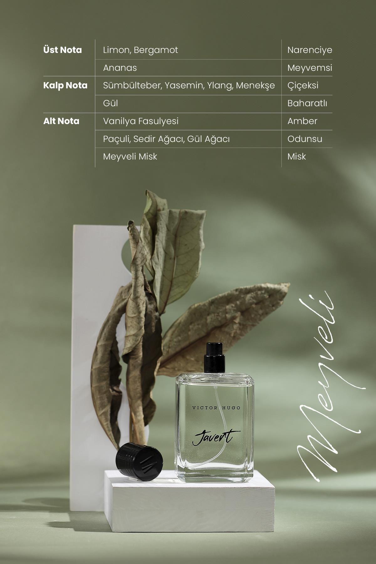 Victor Hugo EDP Erkek Parfüm Javert 100 ml | Meyveli | Narenciye, Ananas, Yasemin, Menekşe, Gül, Paçuli, Sedir