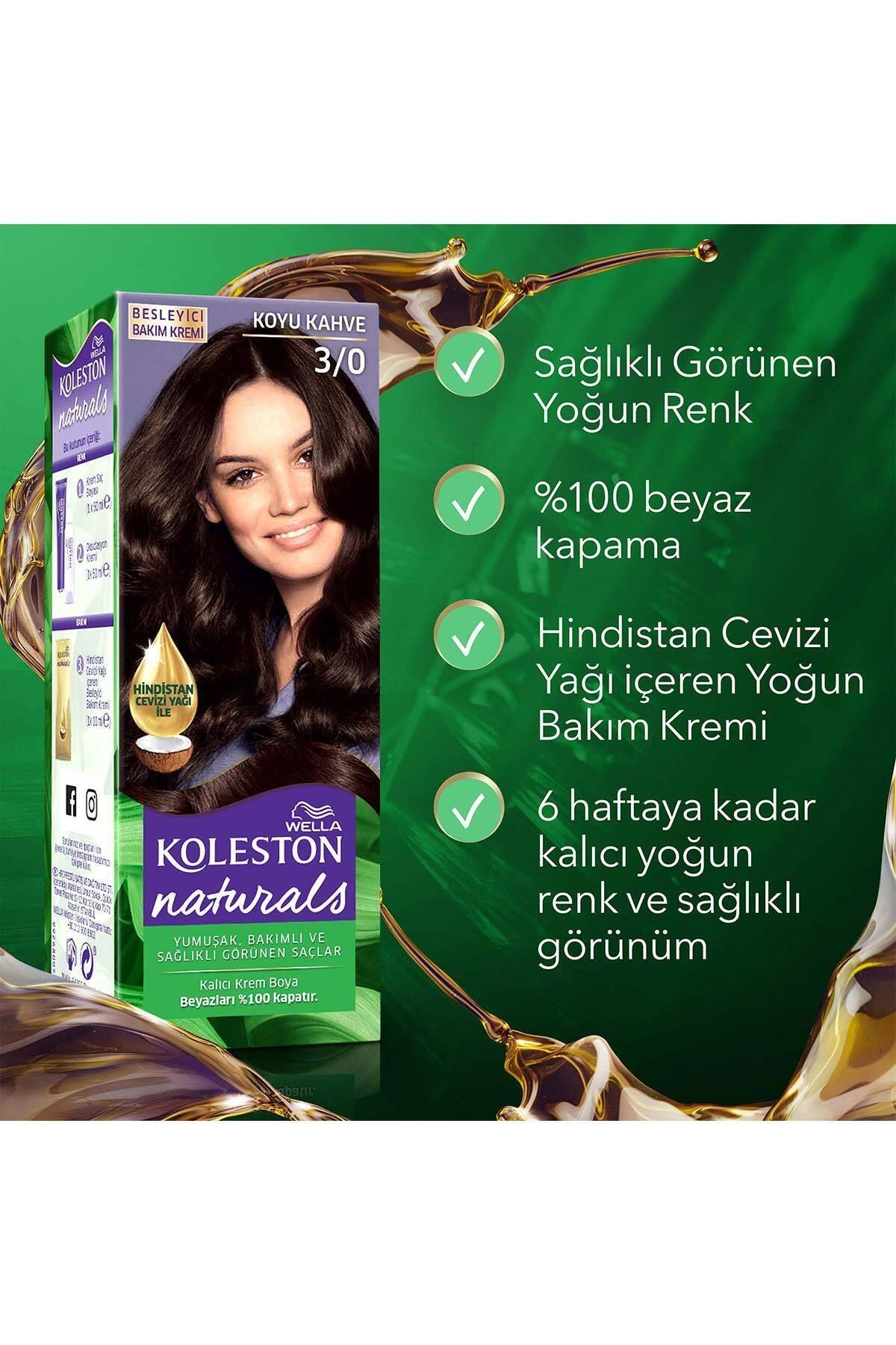 Wella Koleston Naturals Saç Boyası 3/0 Koyu Kahve