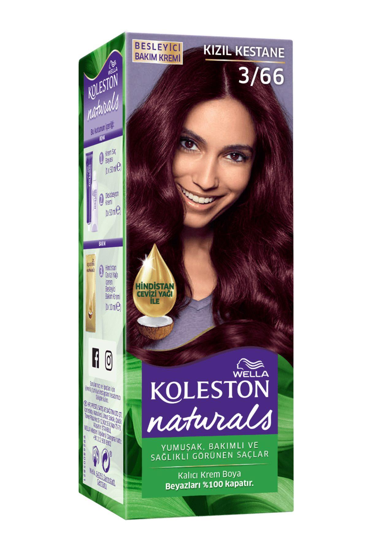 Wella Koleston Naturals Saç Boyası 3/66 Kızıl Kestane