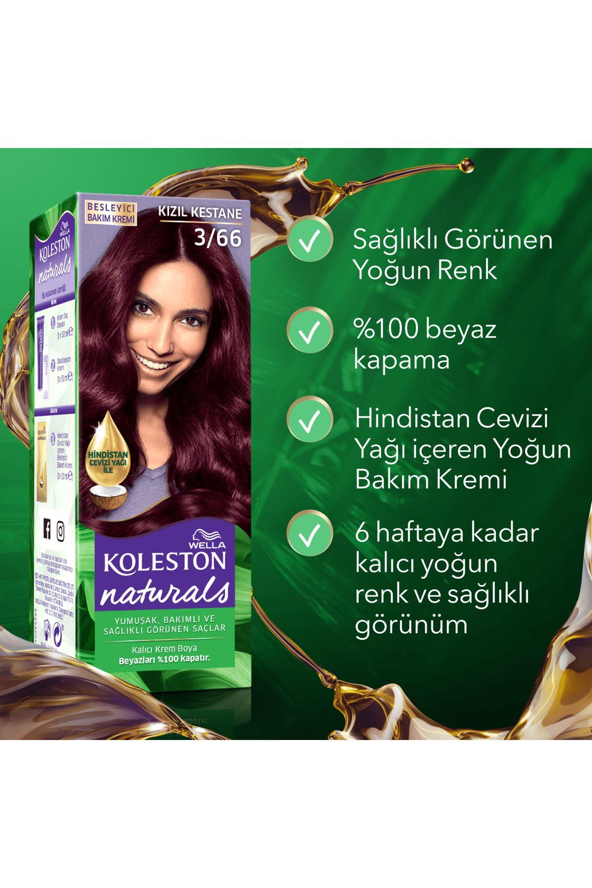 Wella Koleston Naturals Saç Boyası 3/66 Kızıl Kestane
