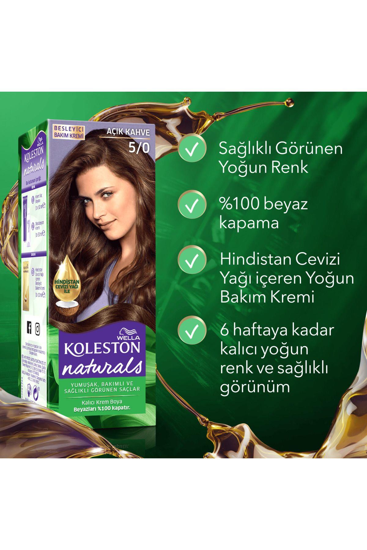 Wella Koleston Naturals Saç Boyası 5/0 Açık Kahve