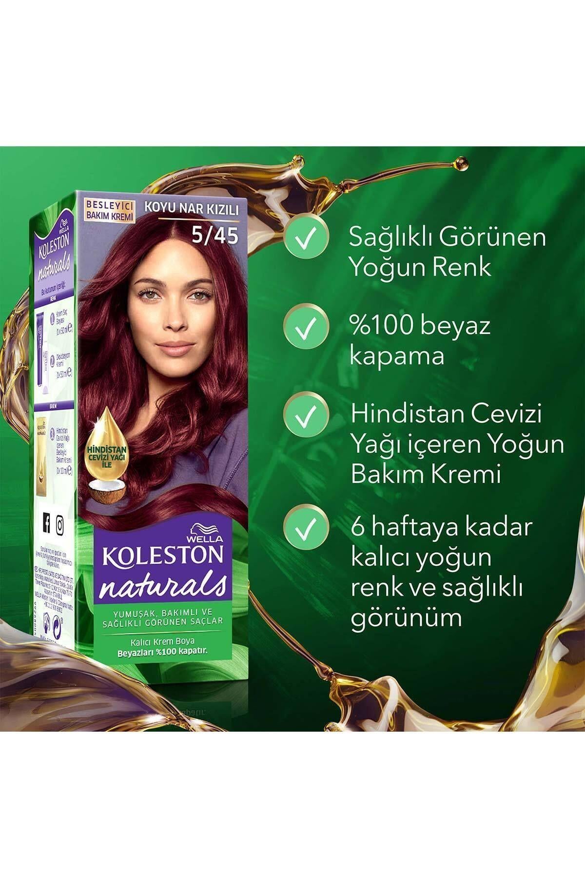 Wella Koleston Naturals Saç Boyası 5/45 Koyu Nar Kızılı