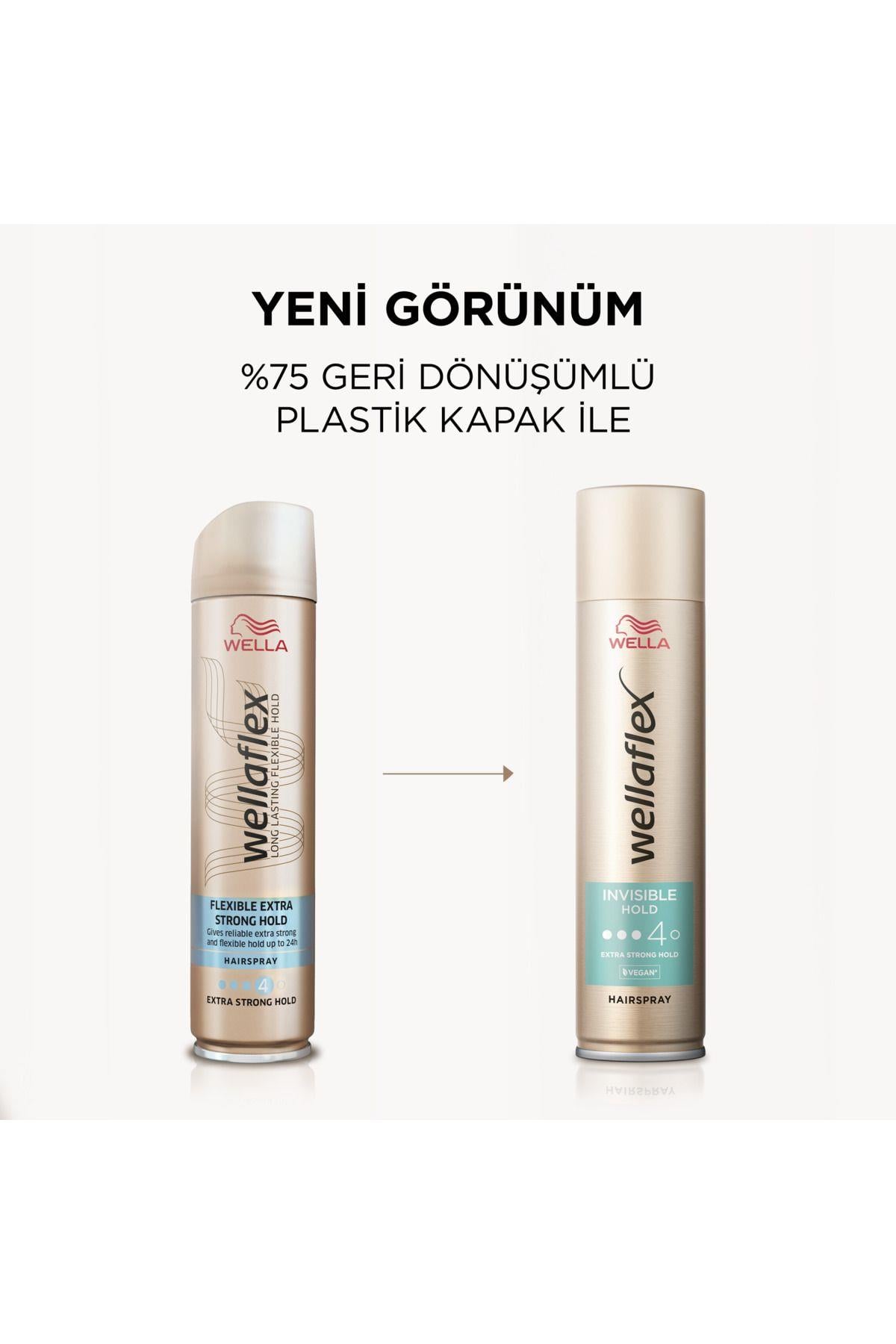 Wella Wellaflex Invisible Hold Görünmez Tutuş Sağlayan Saç Spreyi Extra Strong Hold  250 ml - 4/5 Hold